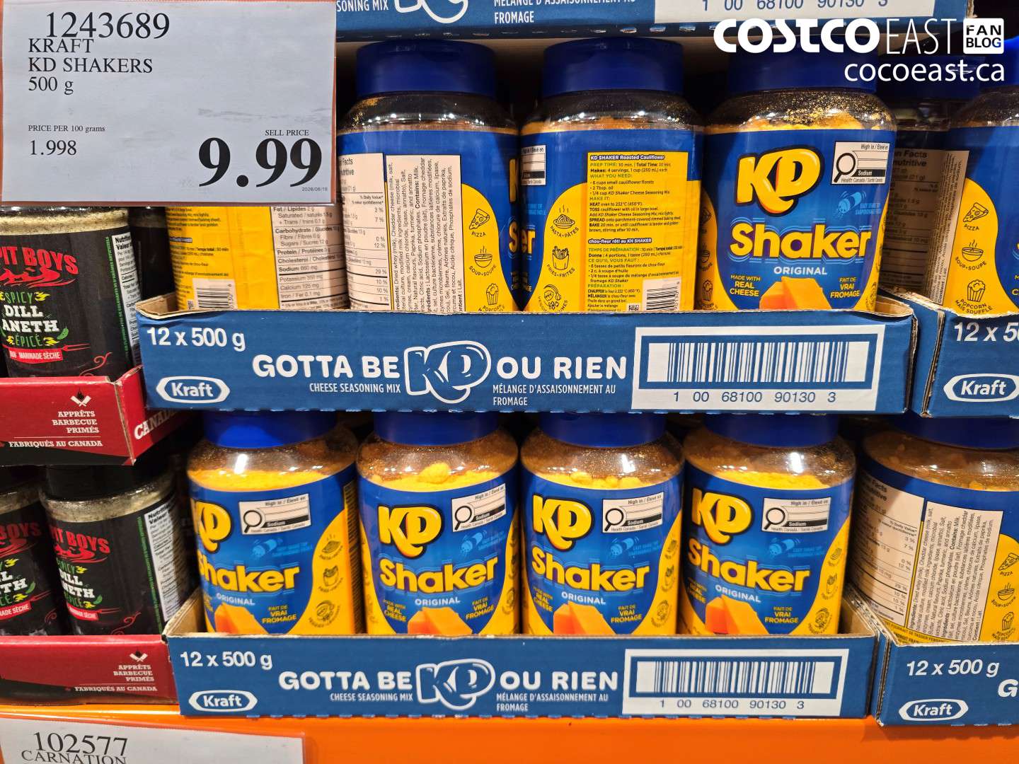 1243689 KRAFT KD SHAKERS 500 G $9.99
