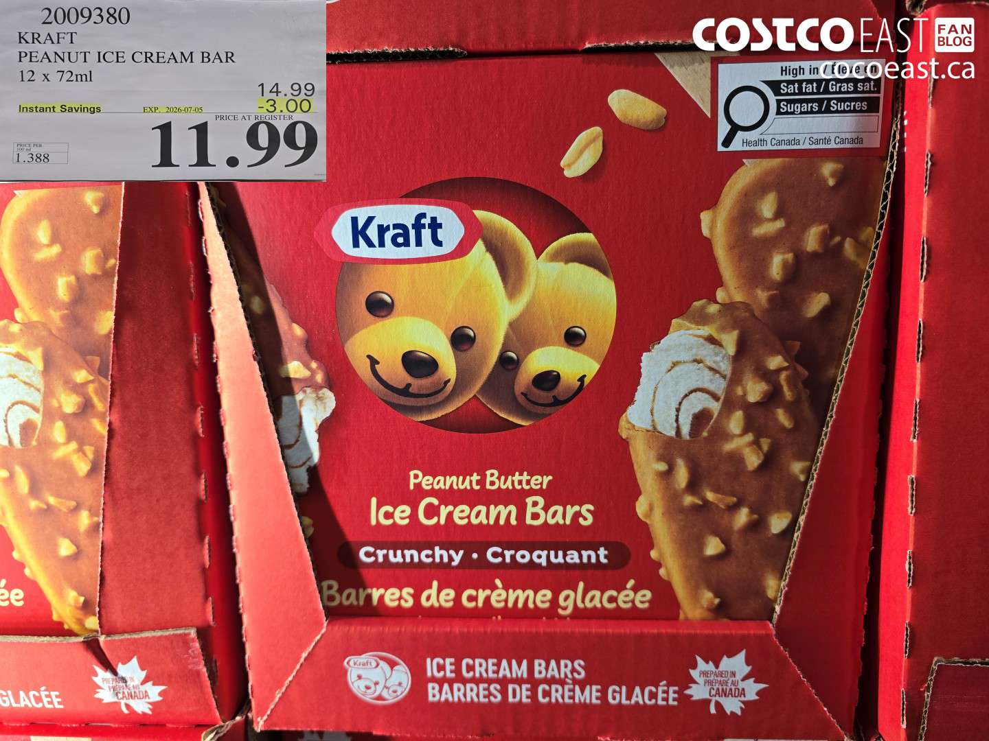 2009380 KRAFT PEANUT ICE CREAM BAR 12 X 72ML ($3.00 INSTANT SAVINGS EXPIRES ON 2026-07-05) $11.99