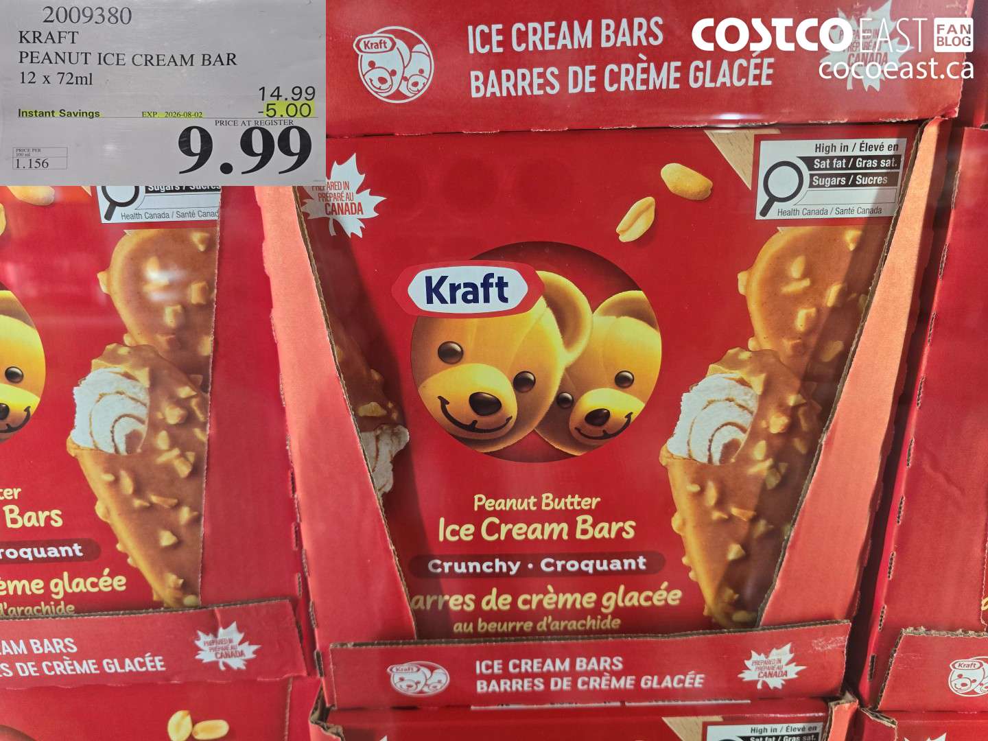 2009380 KRAFT PEANUT ICE CREAM BAR 12 X 72ML ($5.00 INSTANT SAVINGS EXPIRES ON 2026-08-02) $9.99