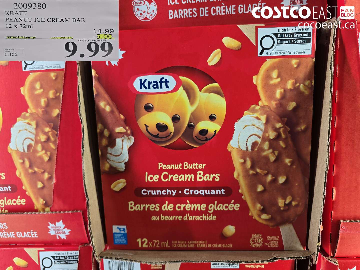 2009380 KRAFT PEANUT ICE CREAM BAR 12 X 72ML ($5.00 INSTANT SAVINGS EXPIRES ON 2026-08-02) $9.99