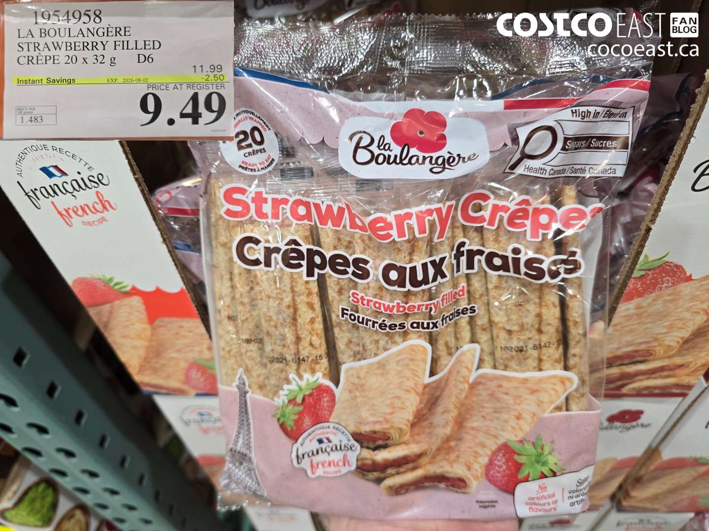 1954958 LA BOULANGERE STRAWBERRY FILLED CRÊPE 20 X 32 G ($2.50 INSTANT SAVINGS EXPIRES ON 2026-08-02) $9.49
