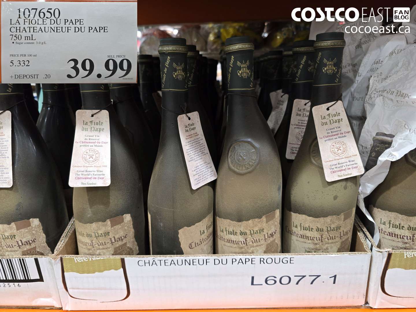 107650 LA FIOLE DU PAPE CHATEAUNEUF DU PAPE 750 ML $39.99