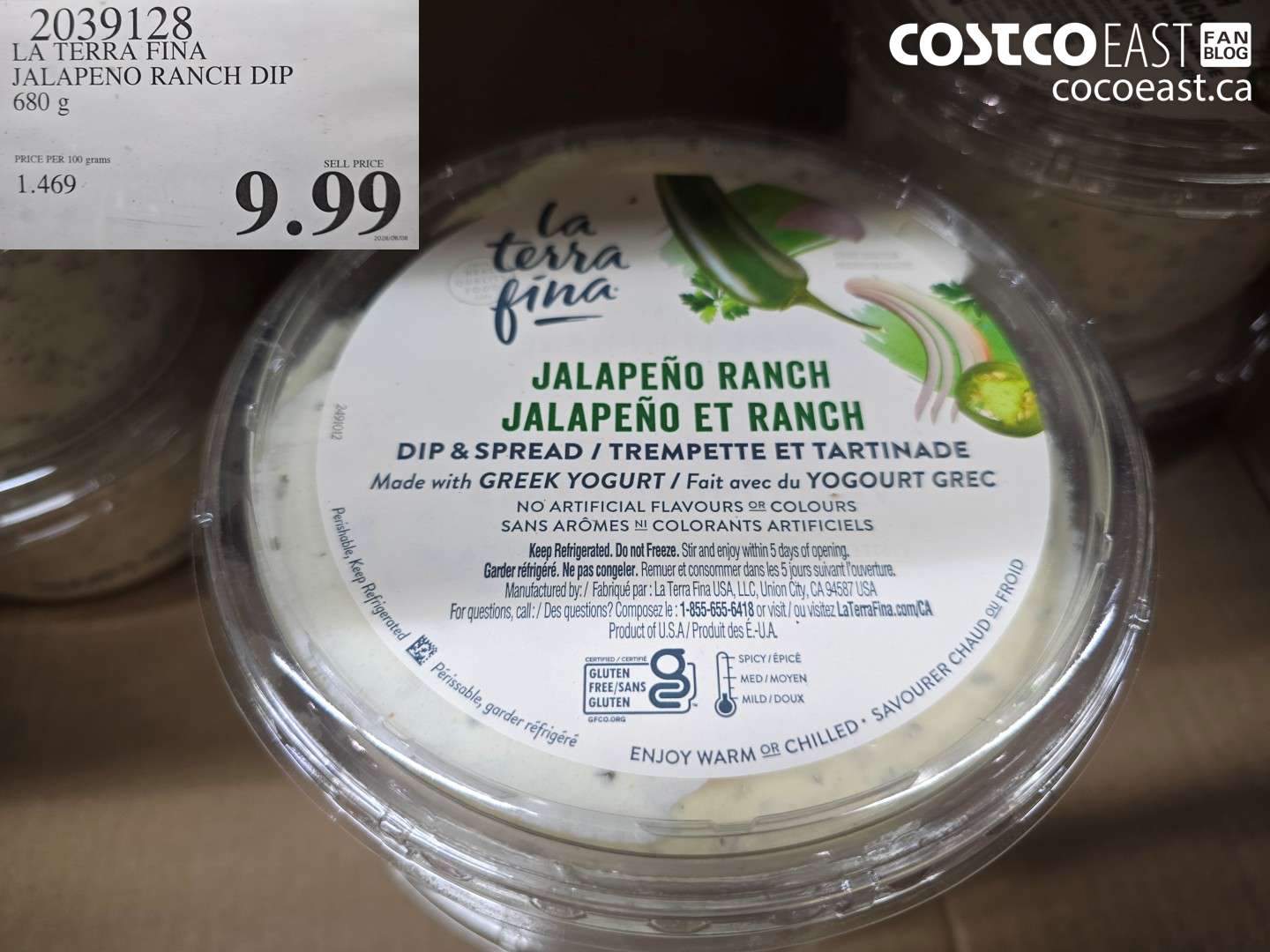 2039128 LA TERRA FINA JALAPENO RANCH DIP 680 G $9.99