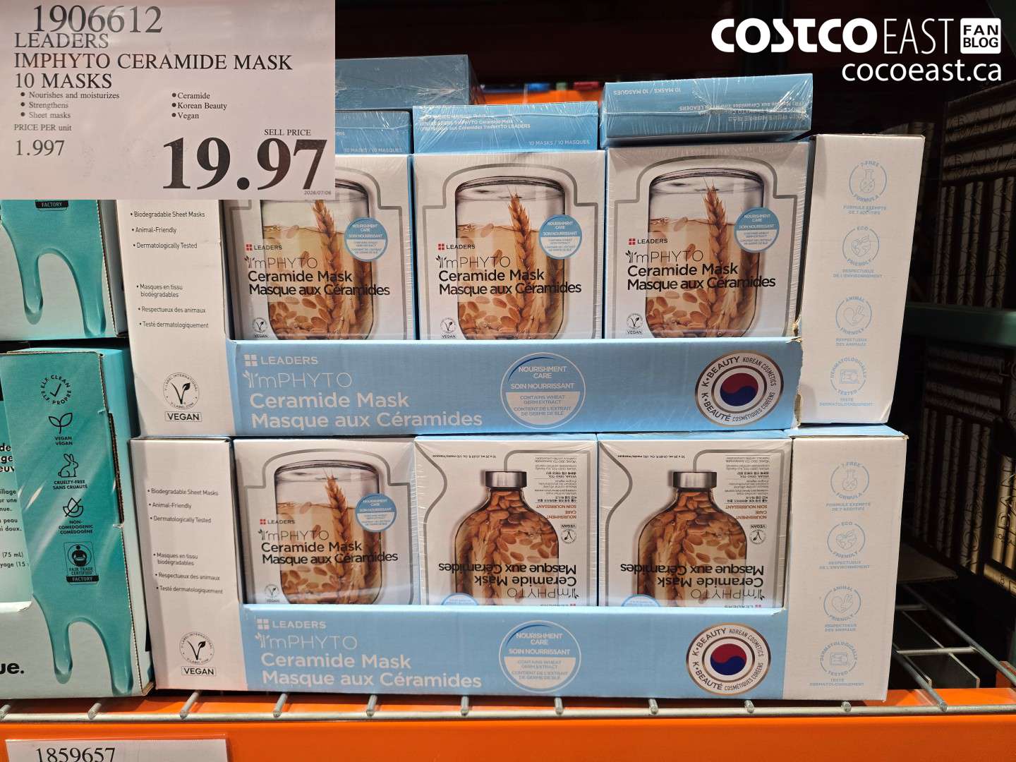 1906612 LEADERS IMPHYTO CERAMIDE MASK 10 MASKS $19.97