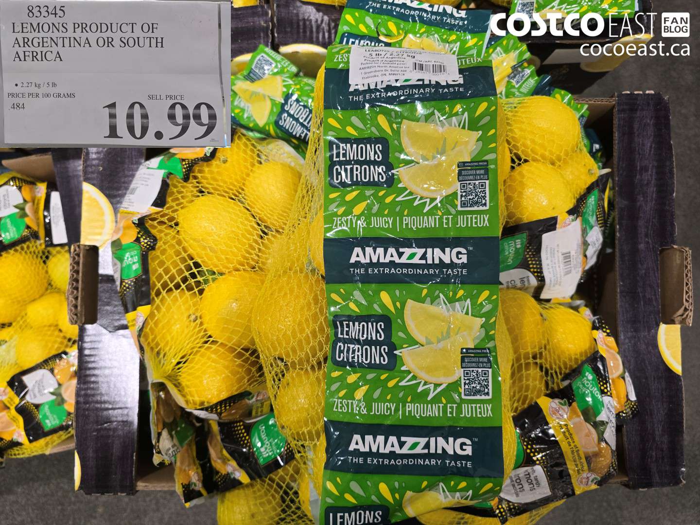83345 LEMONS PRODUCT OF ARGENTINA OR SOUTH AFRICA $10.99