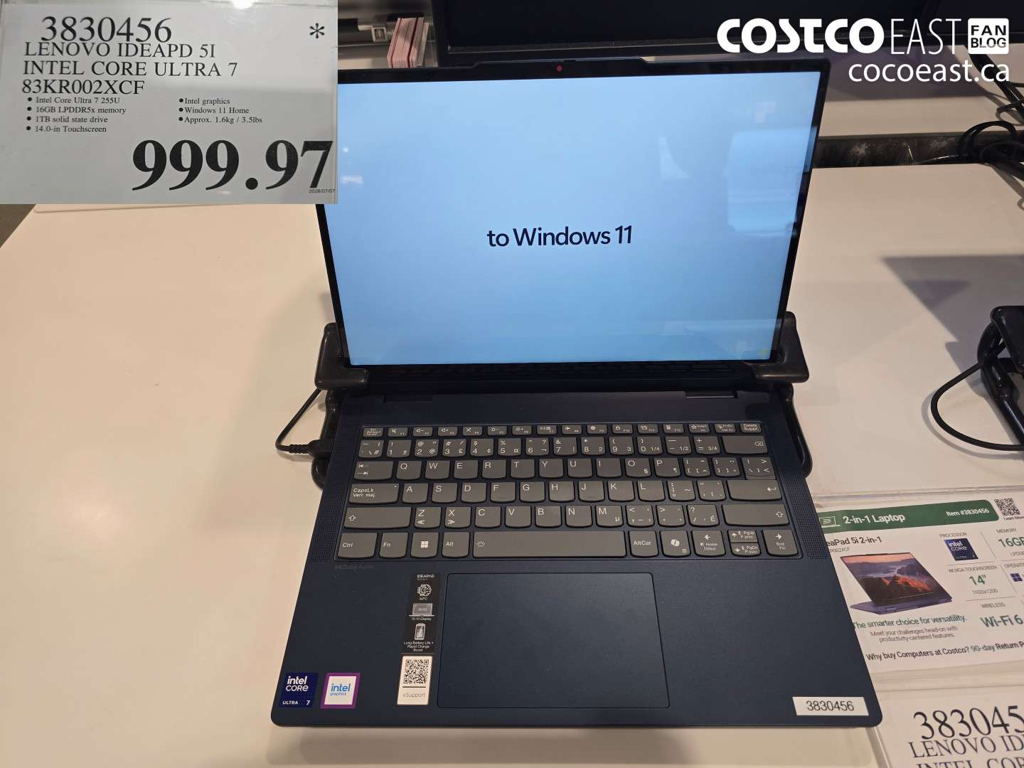 3830456 LENOVO IDEAPD 5I INTEL CORE ULTRA 7 83KR002XCF $999.97