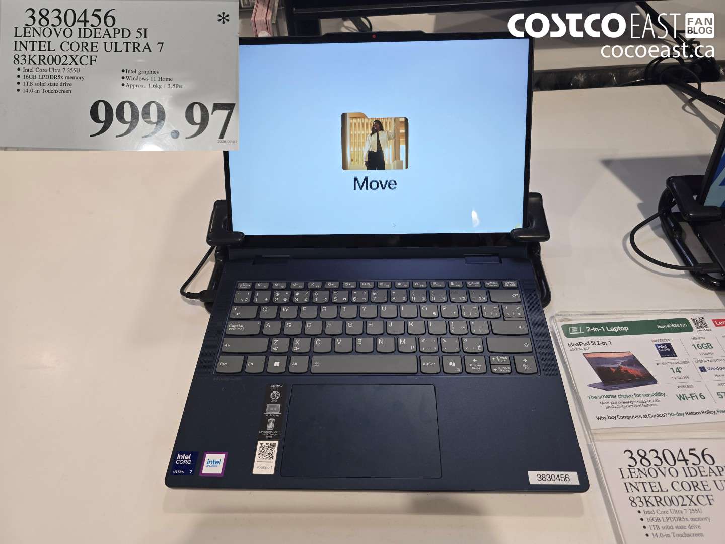 3830456 LENOVO IDEAPD 5I INTEL CORE ULTRA 7 83KR002XCF $999.97