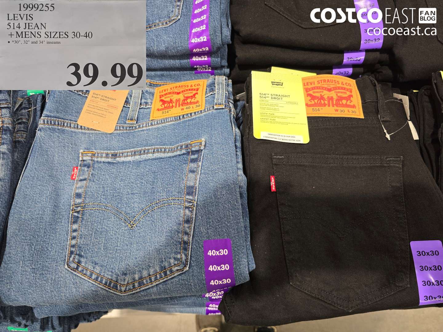 1999255 LEVIS 514 JEAN MENS SIZES 30-40 $39.99