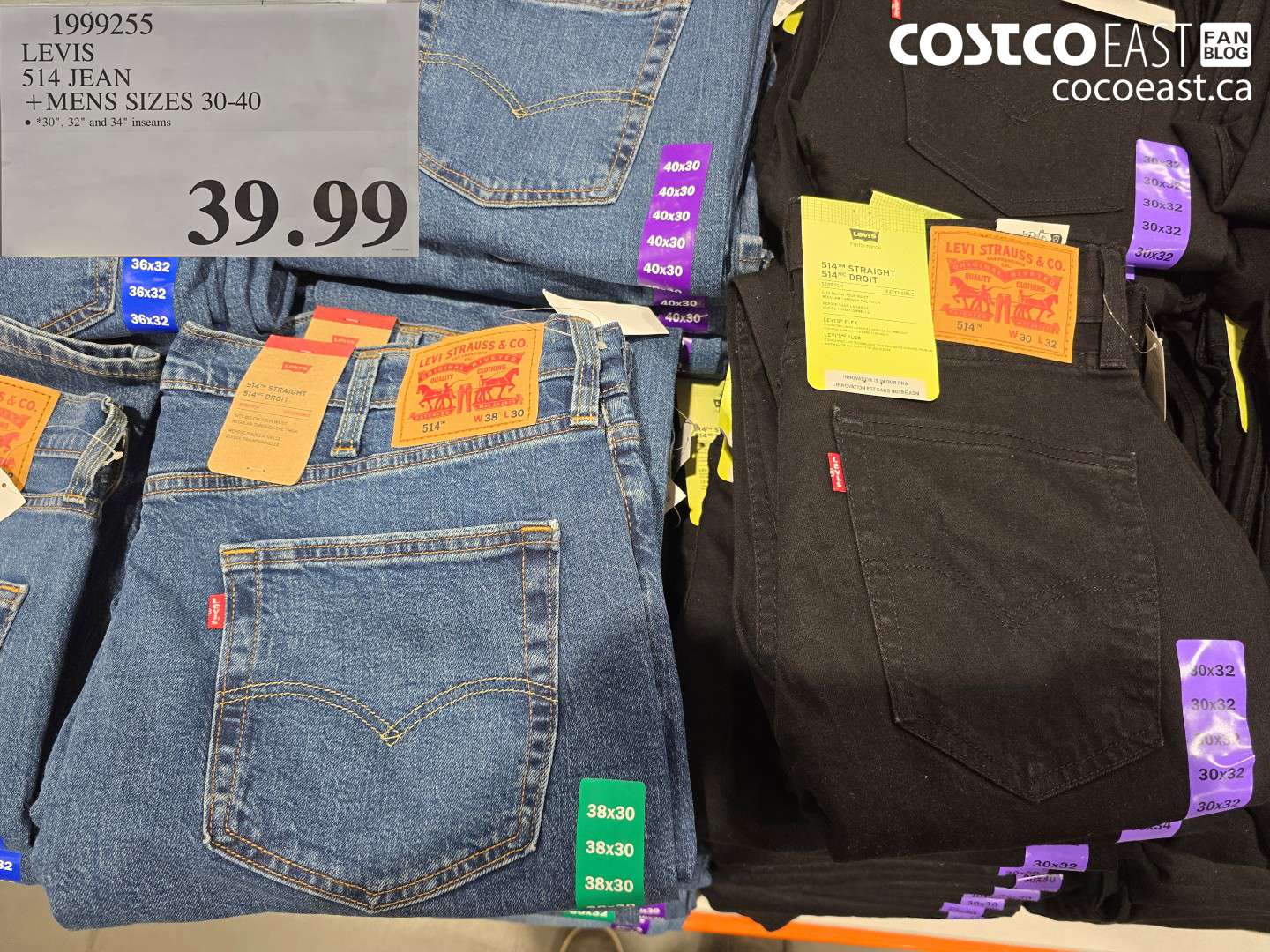1999255 LEVIS 514 JEAN + MENS SIZES 30-40 $39.99