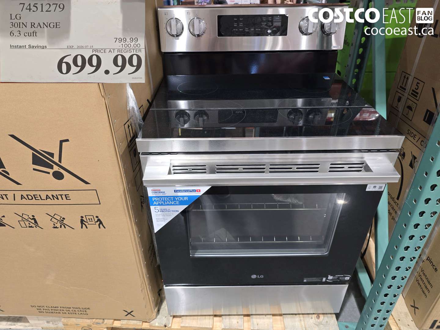7451279 LG 30IN RANGE 6.3 CUFT ($100.00 INSTANT SAVINGS EXPIRES ON 2026-07-15) $699.99