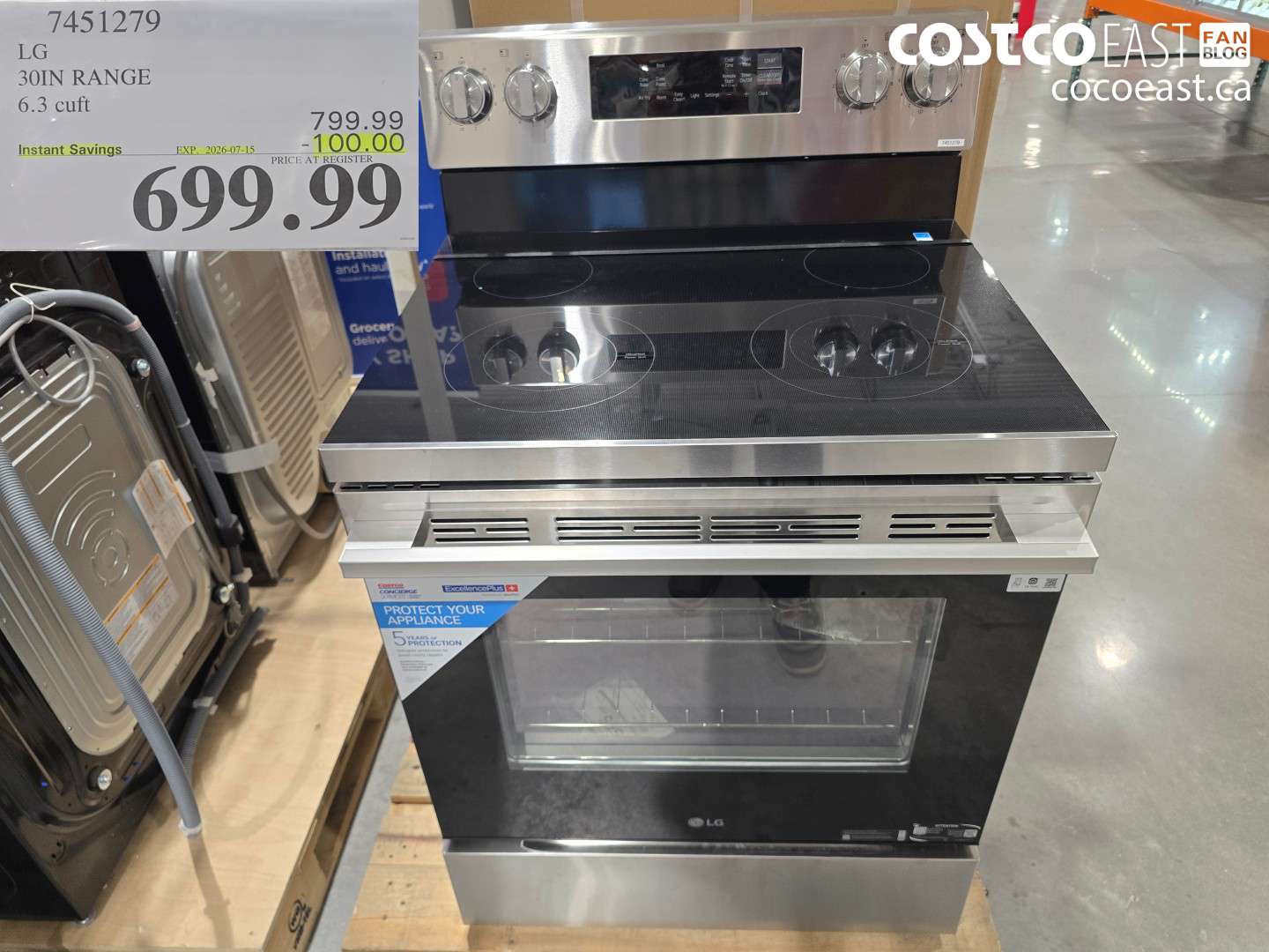 7451279 LG 30IN RANGE 6.3 CUFT ($100.00 INSTANT SAVINGS EXPIRES ON 2026-07-15) $699.99