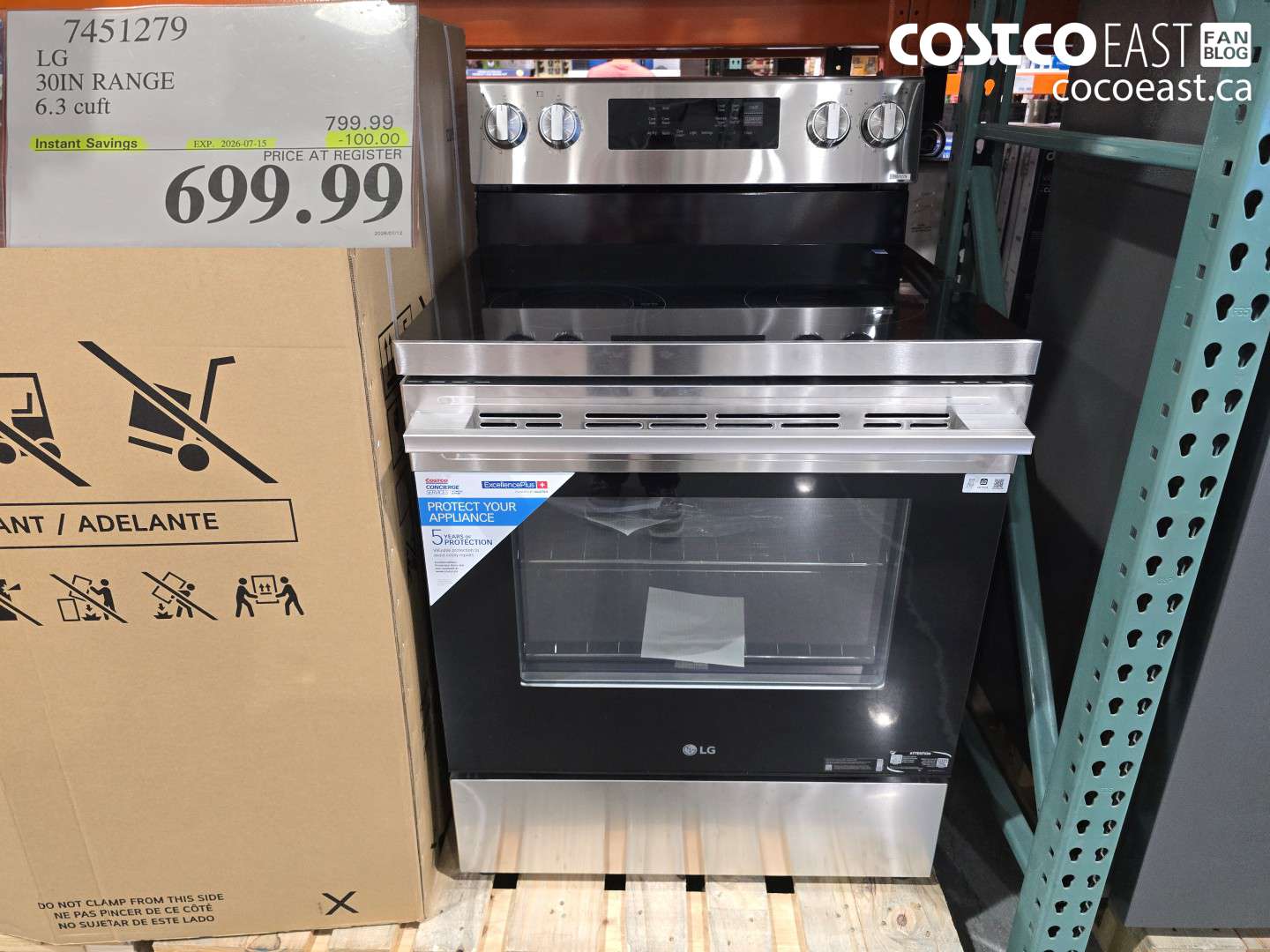 7451279 LG 30IN RANGE 6.3 CUFT ($100.00 INSTANT SAVINGS EXPIRES ON 2026-07-15) $699.99