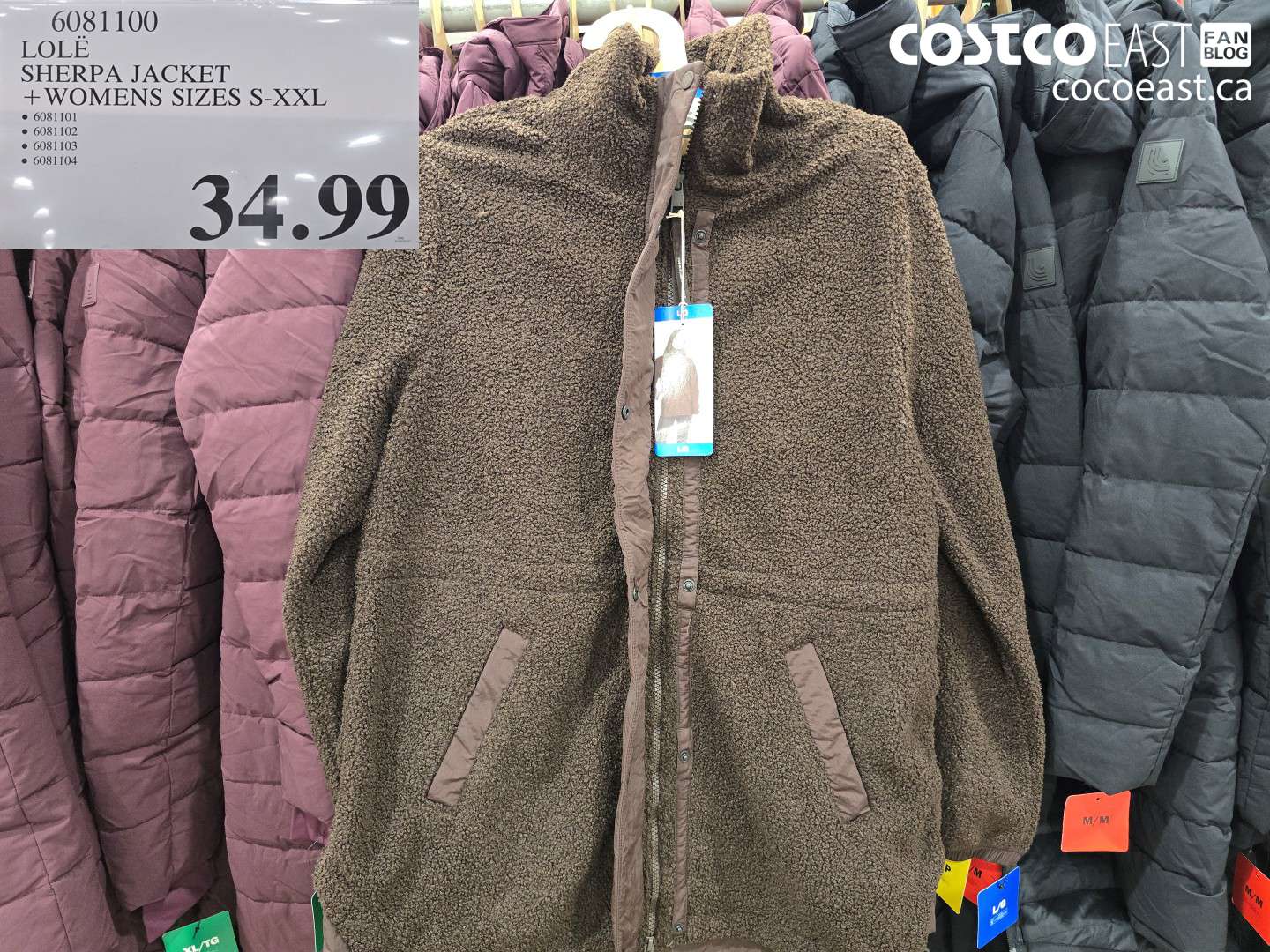 6081100 LOLË SHERPA JACKET WOMENS SIZES S-XXL $34.99