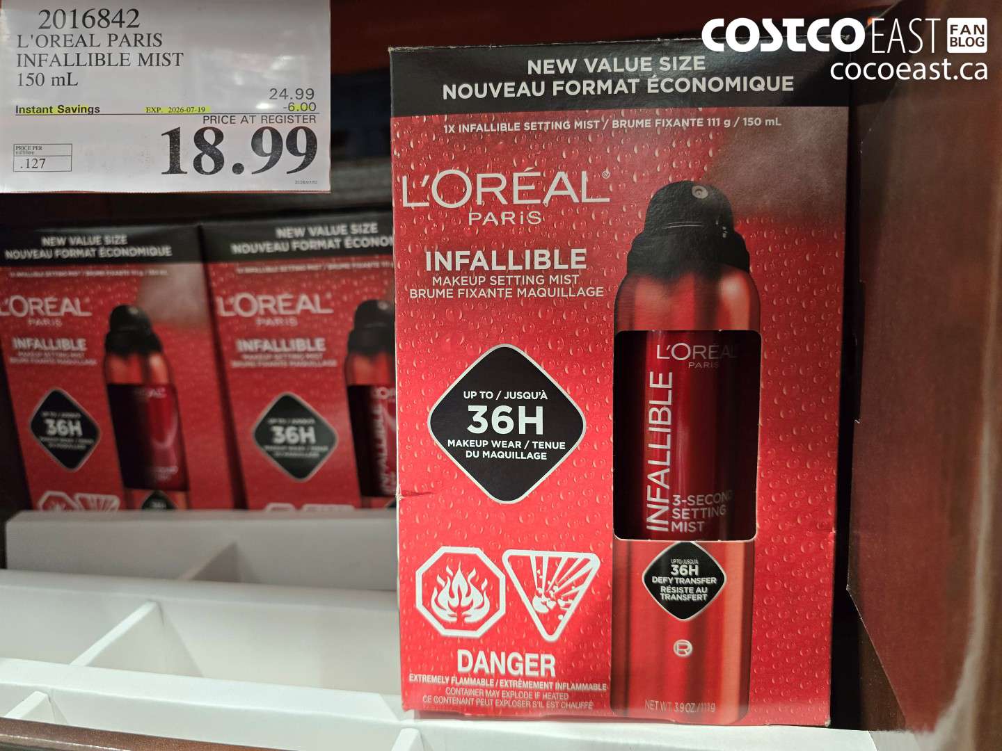 2016842 L'OREAL PARIS INFALLIBLE MIST 150 ML ($6.00 INSTANT SAVINGS EXPIRES ON 2026-07-19) $18.99