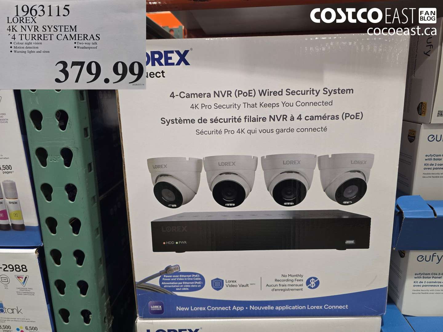 1963115 LOREX 4K NVR SYSTEM 4 TURRET CAMERAS $379.99