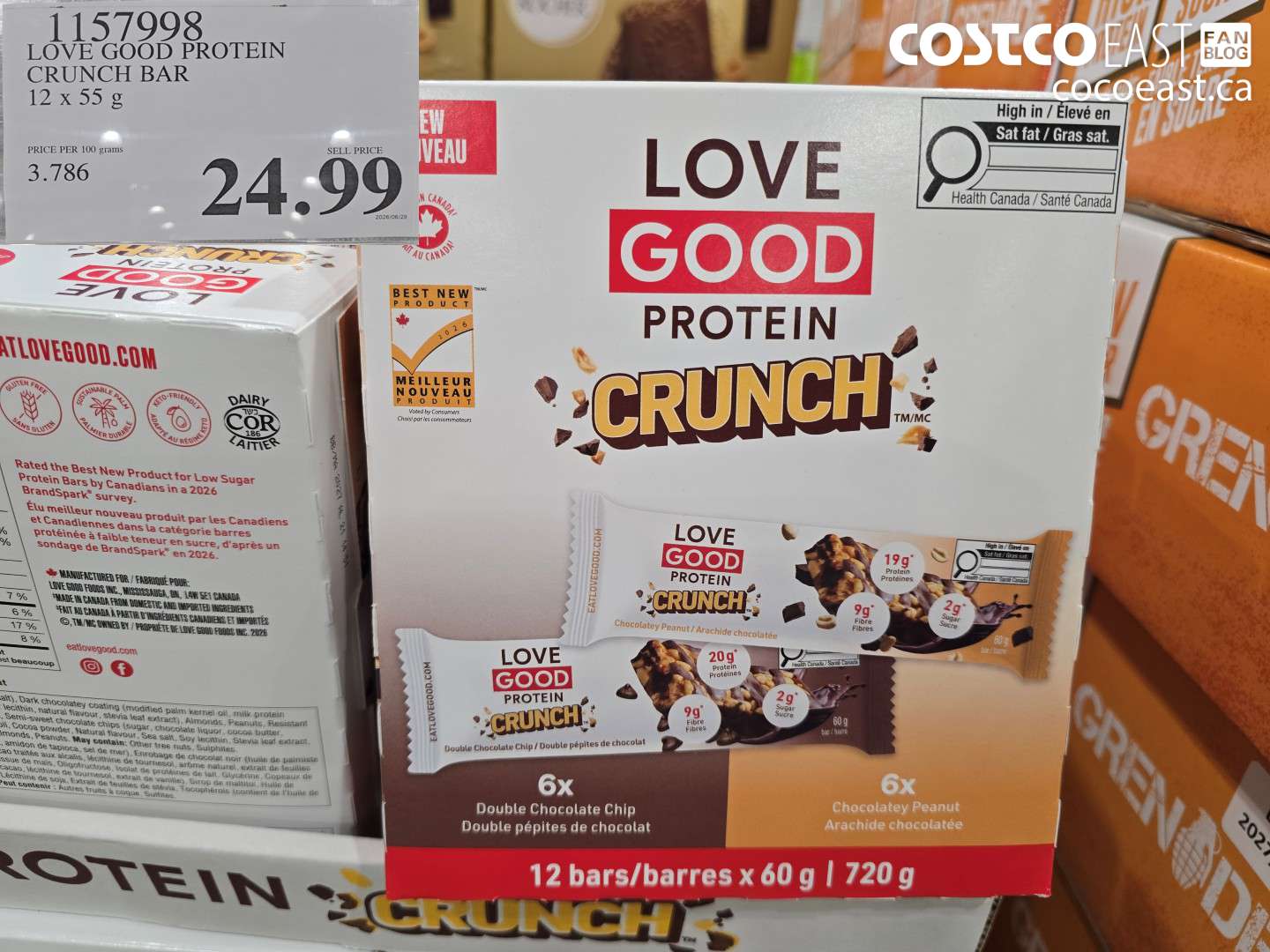1157998 LOVE GOOD PROTEIN CRUNCH BAR 12 X 55 G $24.99
