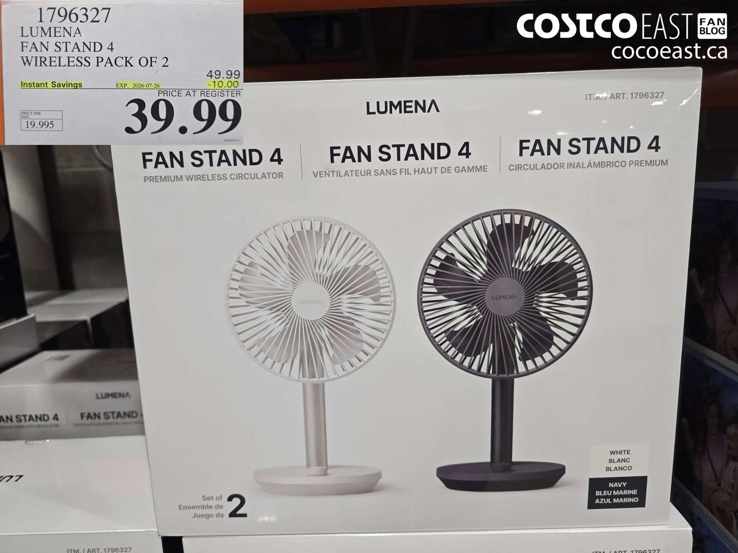 1796327 LUMENA FAN STAND 4 WIRELESS PACK OF 2 ($10.00 INSTANT SAVINGS EXPIRES ON 2026-07-26) $39.99