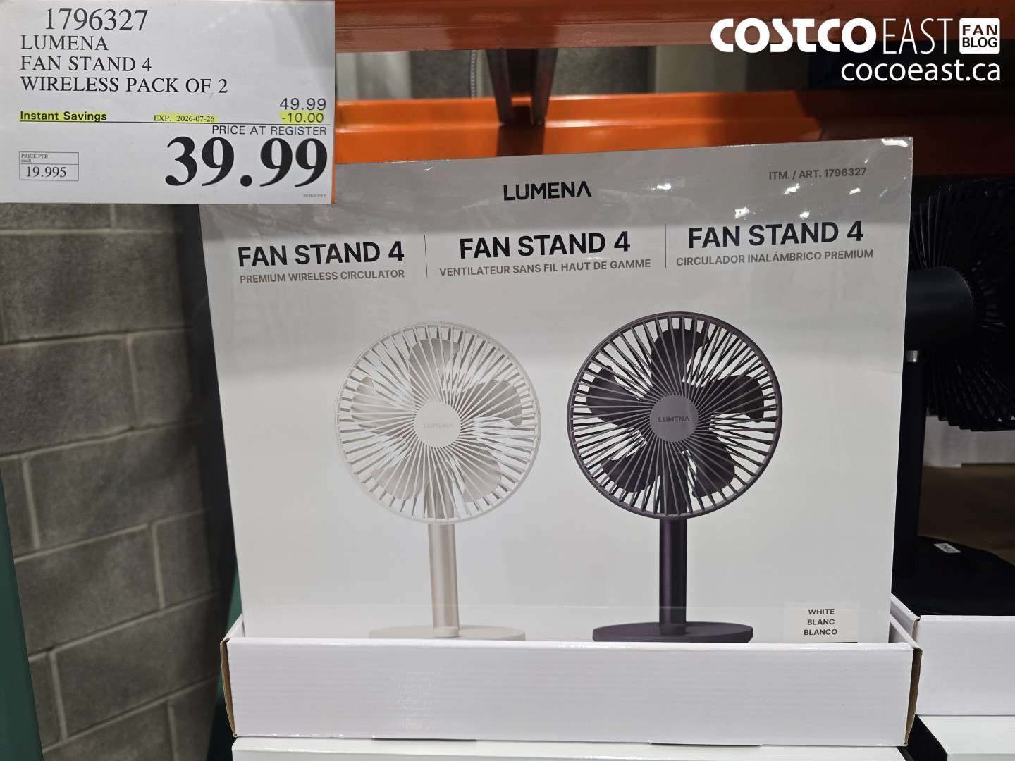 1796327 LUMENA FAN STAND 4 WIRELESS PACK OF 2 ($10.00 INSTANT SAVINGS EXPIRES ON 2026-07-26) $39.99
