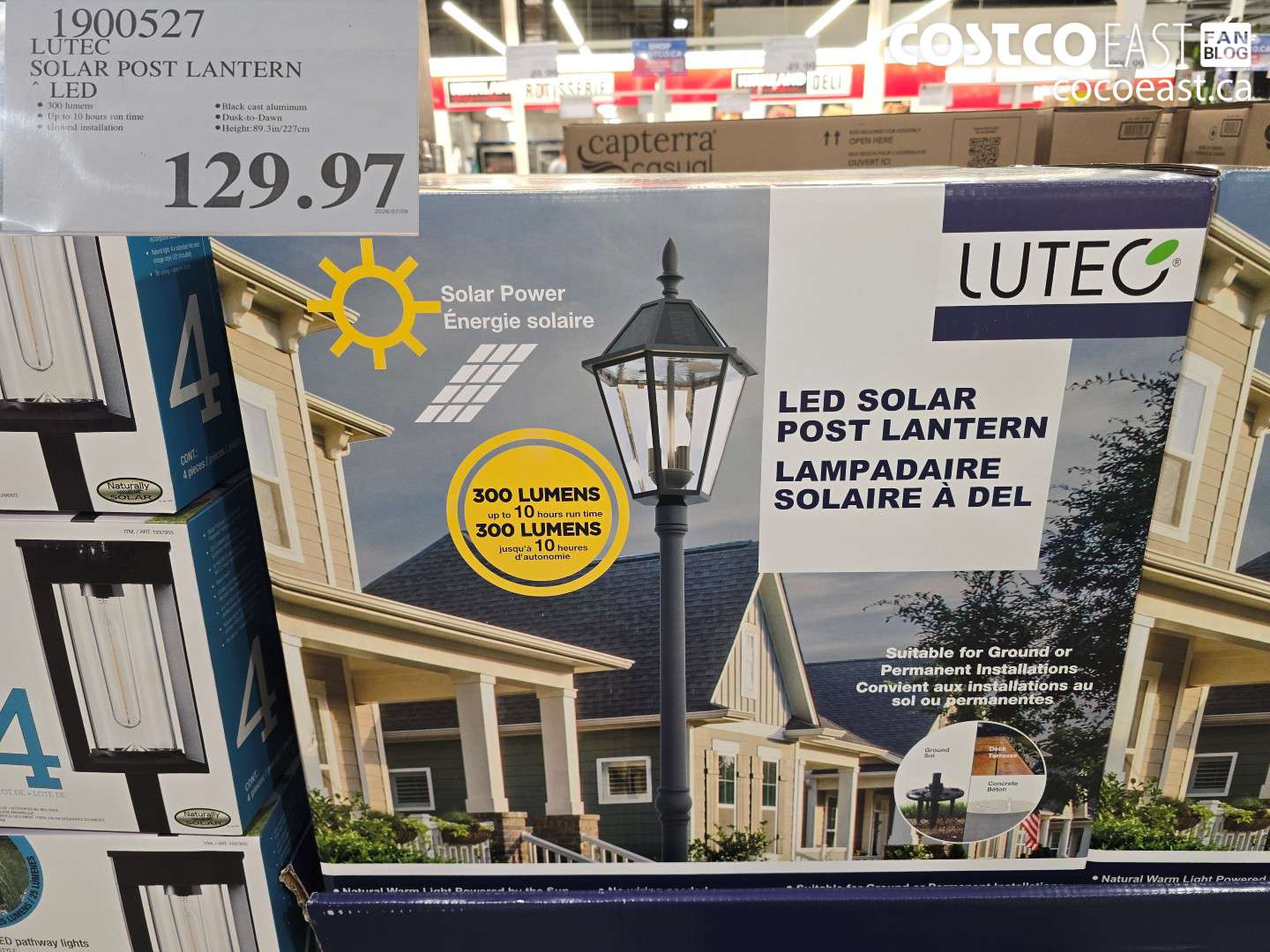 1900527 LUTEC SOLAR POST LANTERN LED $129.97
