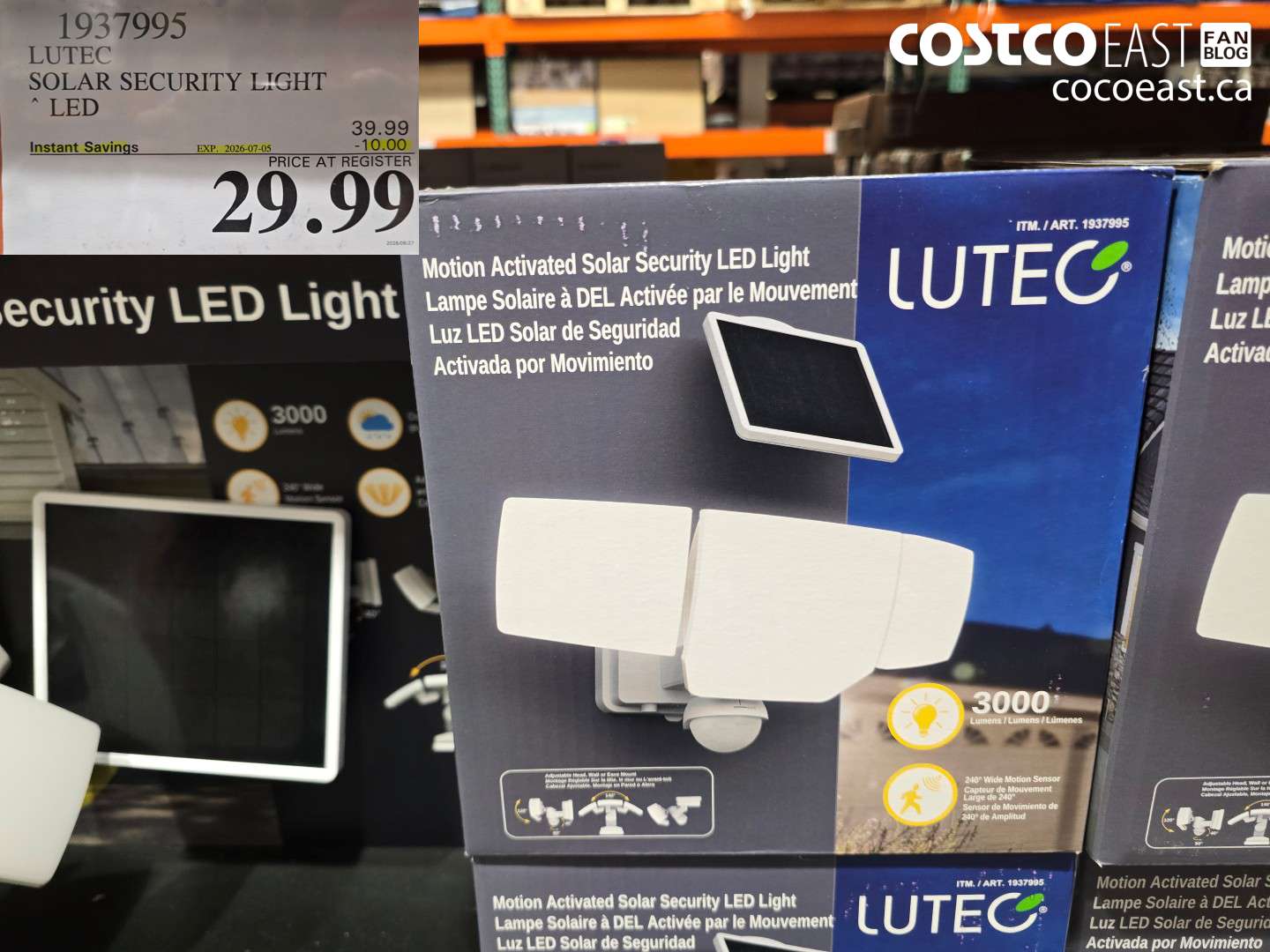 1937995 LUTEC SOLAR SECURITY LIGHT LED ($10.00 INSTANT SAVINGS EXPIRES ON 2026-07-05) $29.99