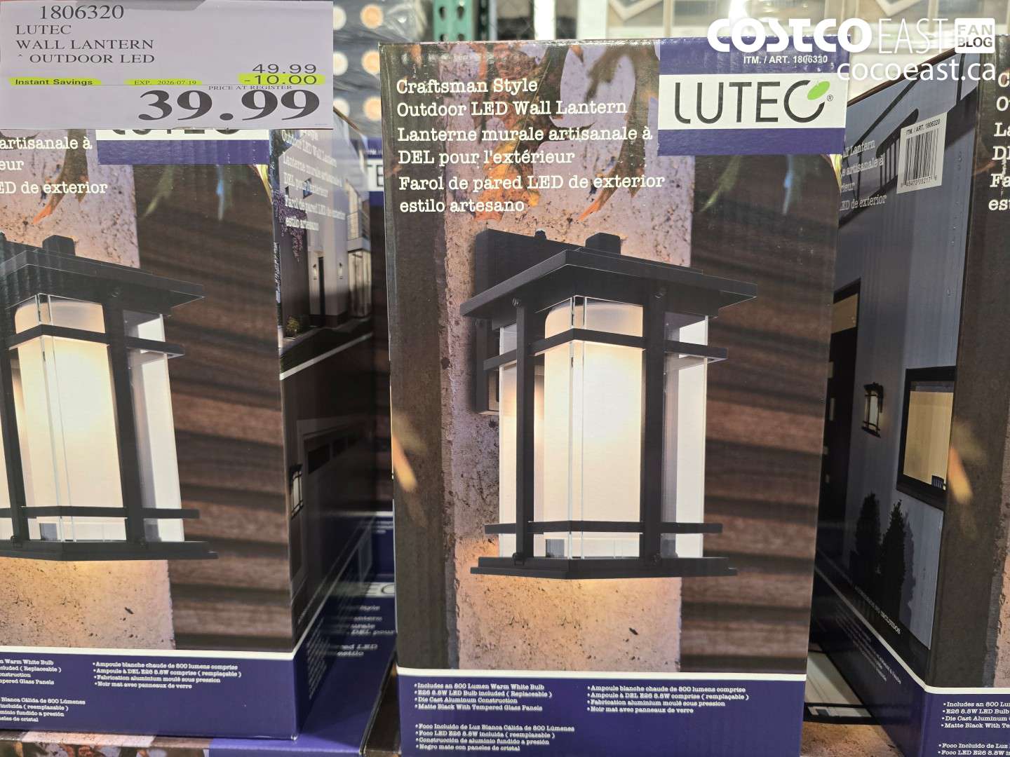 1806320 LUTEC WALL LANTERN OUTDOOR LED ($10.00 INSTANT SAVINGS EXPIRES ON 2026-07-19) $39.99