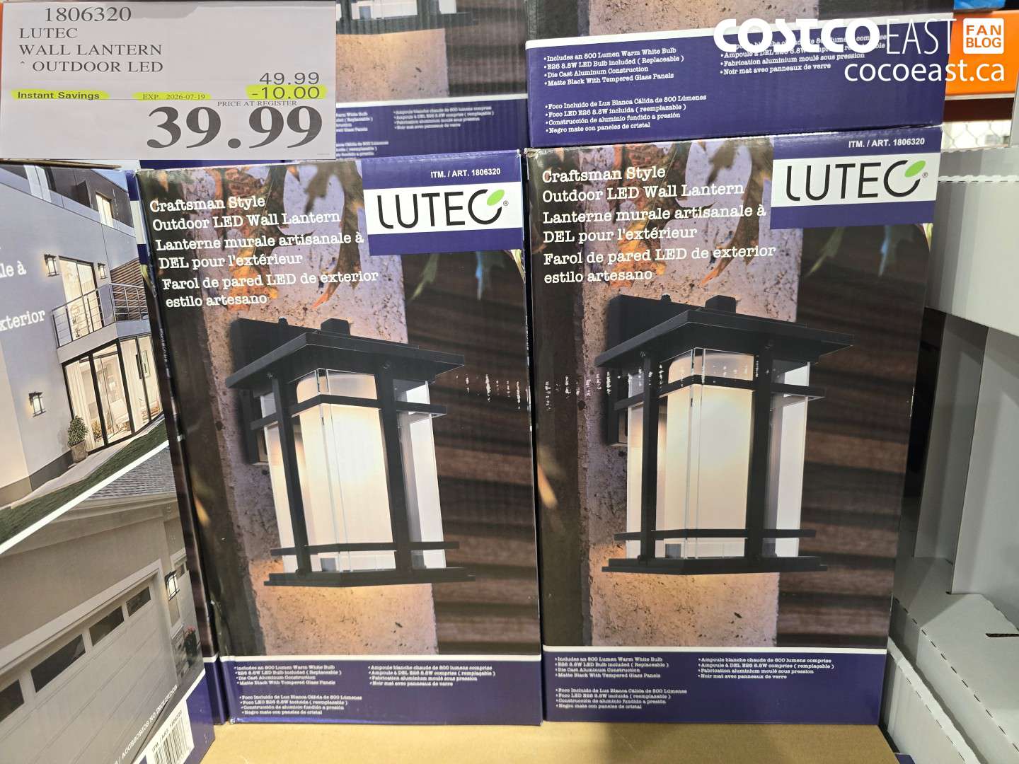 1806320 LUTEC WALL LANTERN OUTDOOR LED ($10.00 INSTANT SAVINGS EXPIRES ON 2026-07-19) $39.99