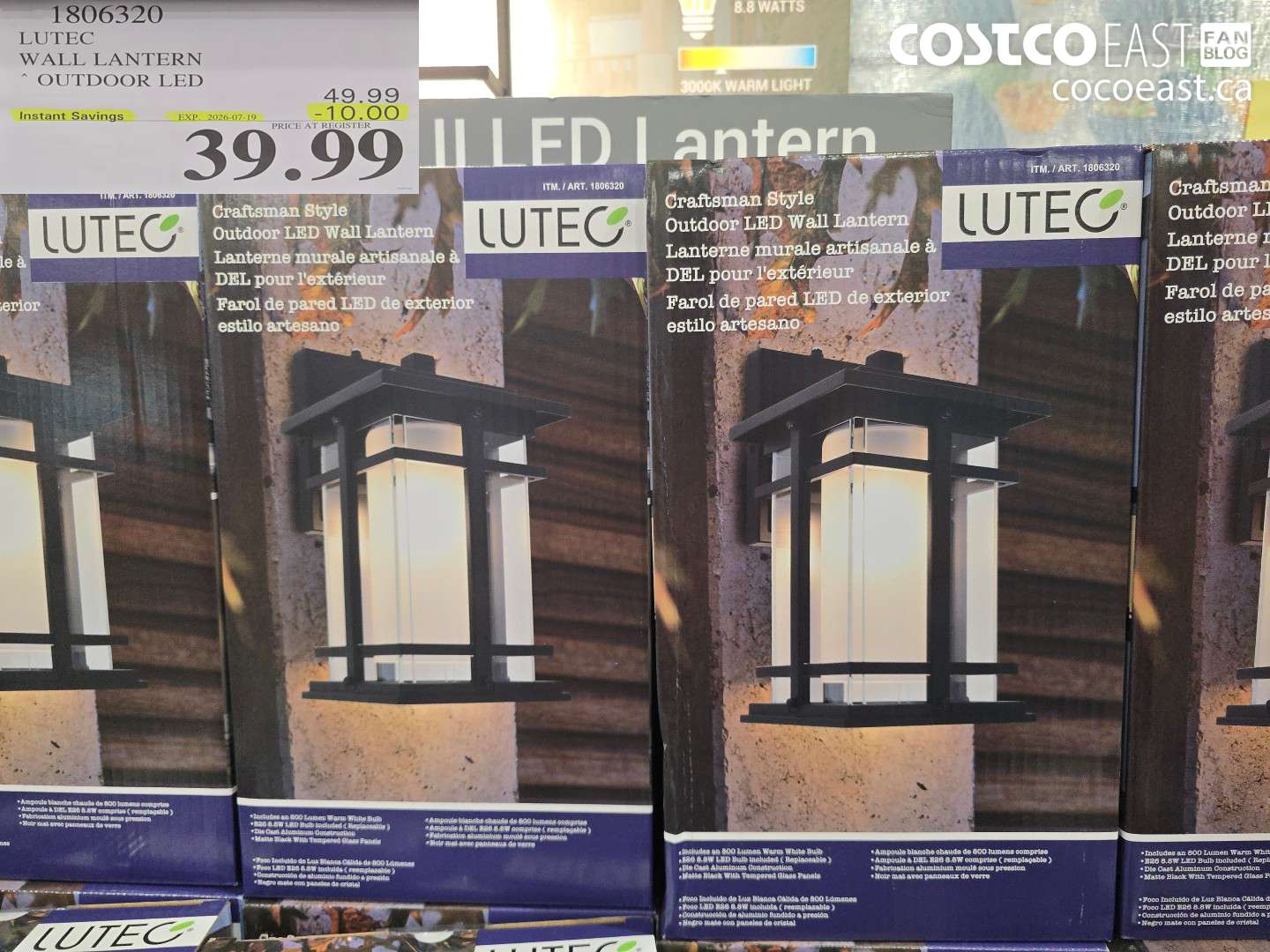 1806320 LUTEC WALL LANTERN OUTDOOR LED ($10.00 INSTANT SAVINGS EXPIRES ON 2026-07-19) $39.99
