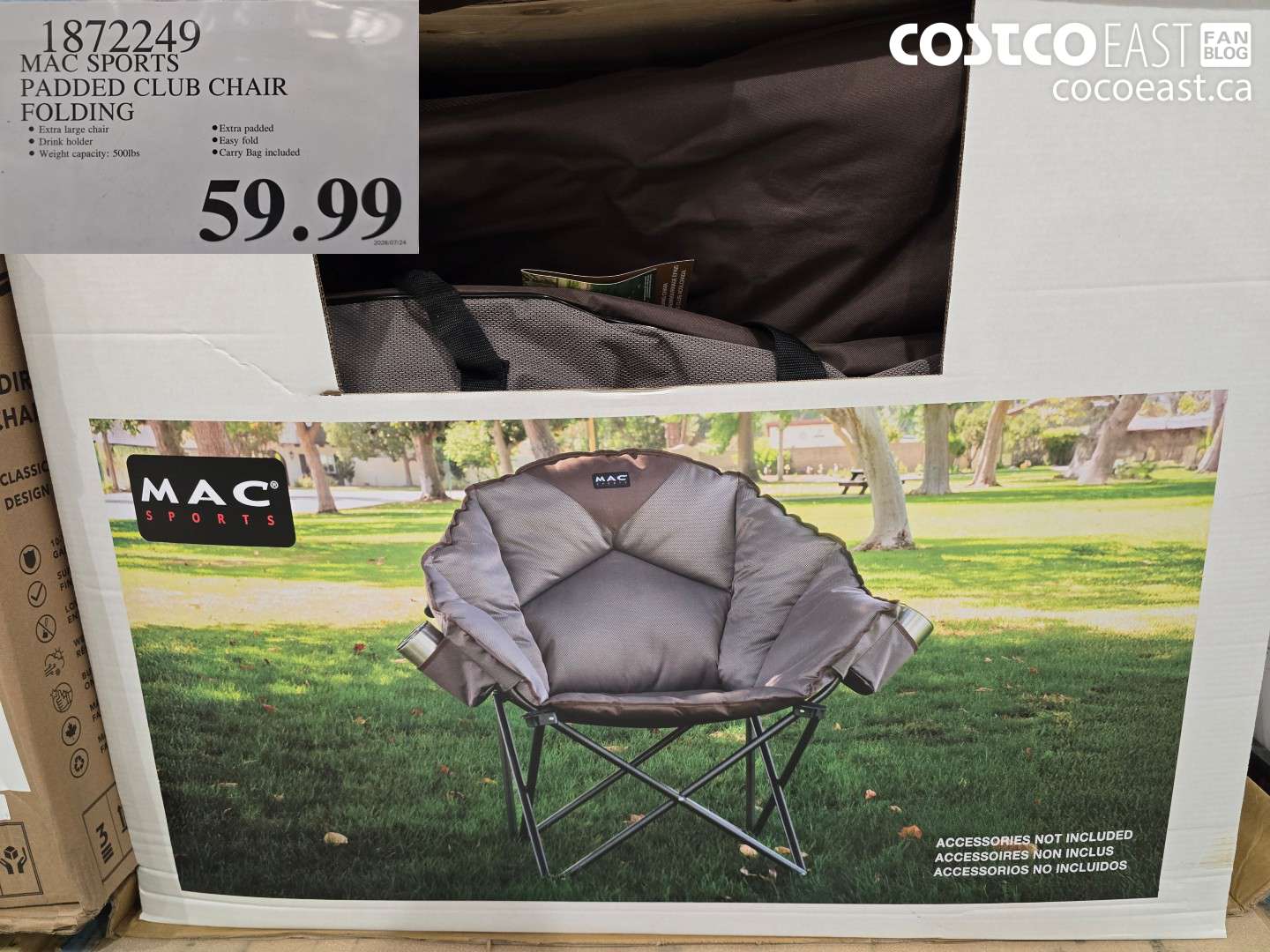 1872249 MAC SPORTS PADDED CLUB CHAIR FOLDING $59.99