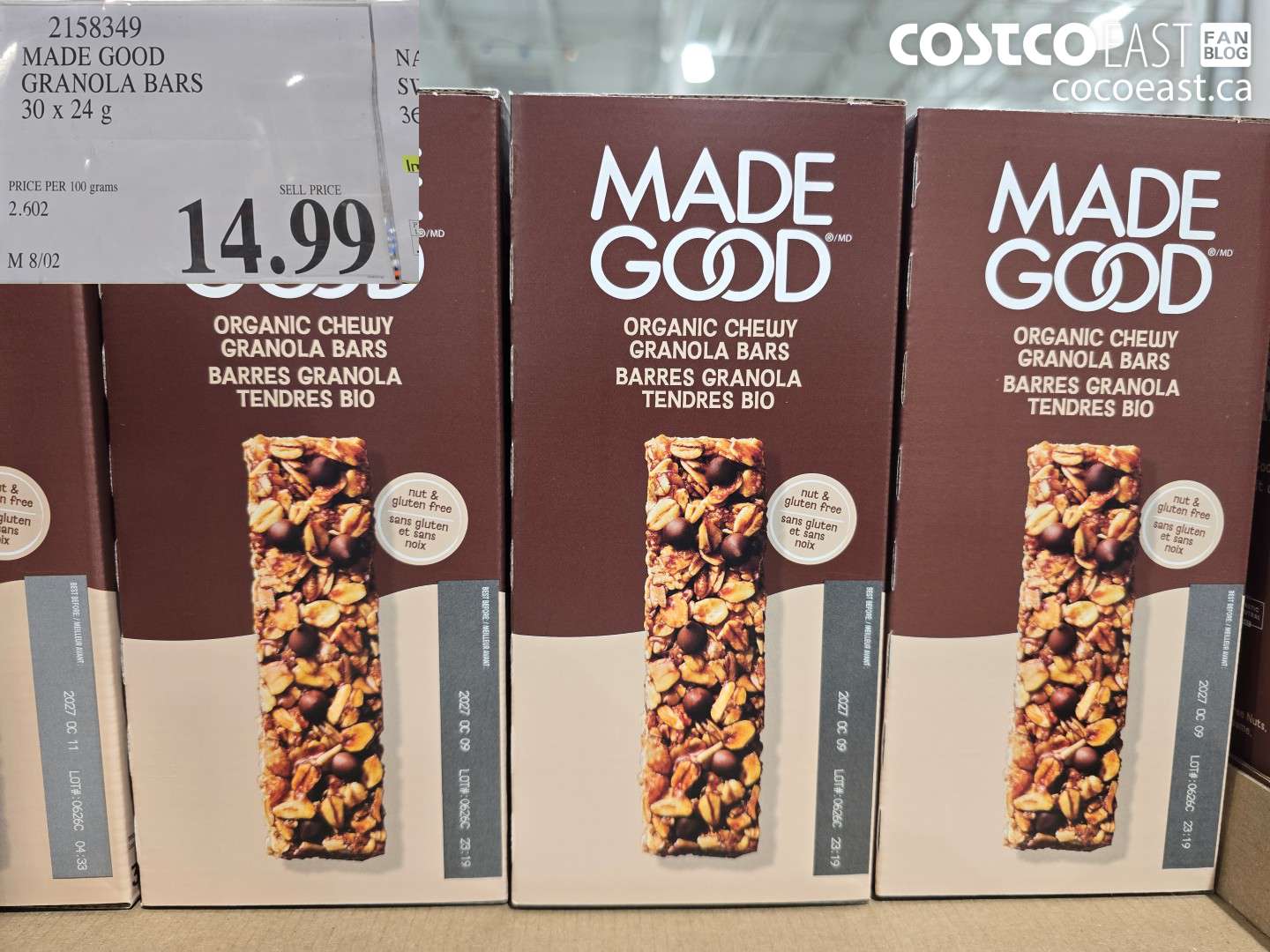 2158349 MADE GOOD GRANOLA BARS 30 X 24 G $14.99