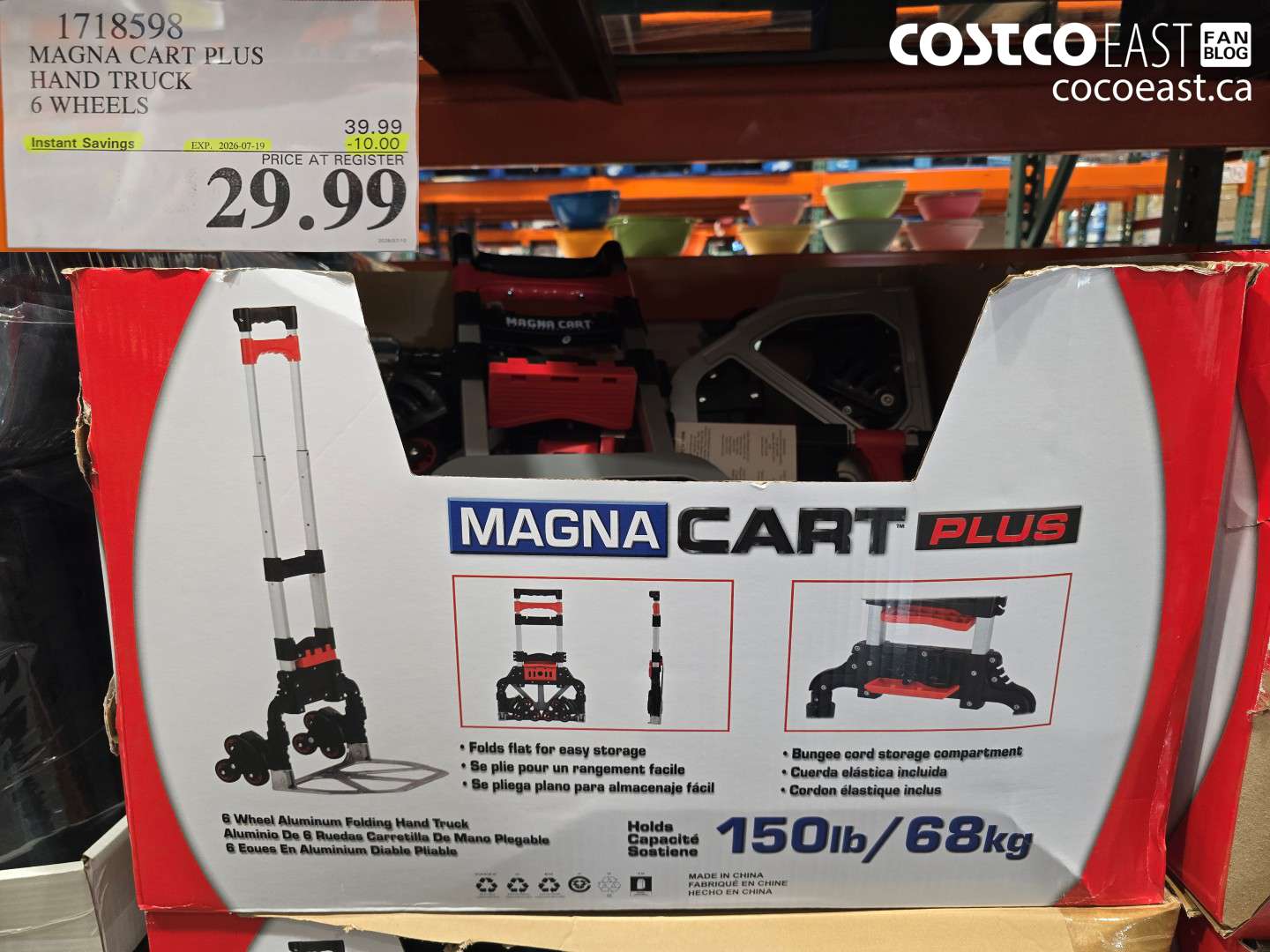 1718598 MAGNA CART PLUS HAND TRUCK 6 WHEELS ($10.00 INSTANT SAVINGS EXPIRES ON 2026-07-19) $29.99