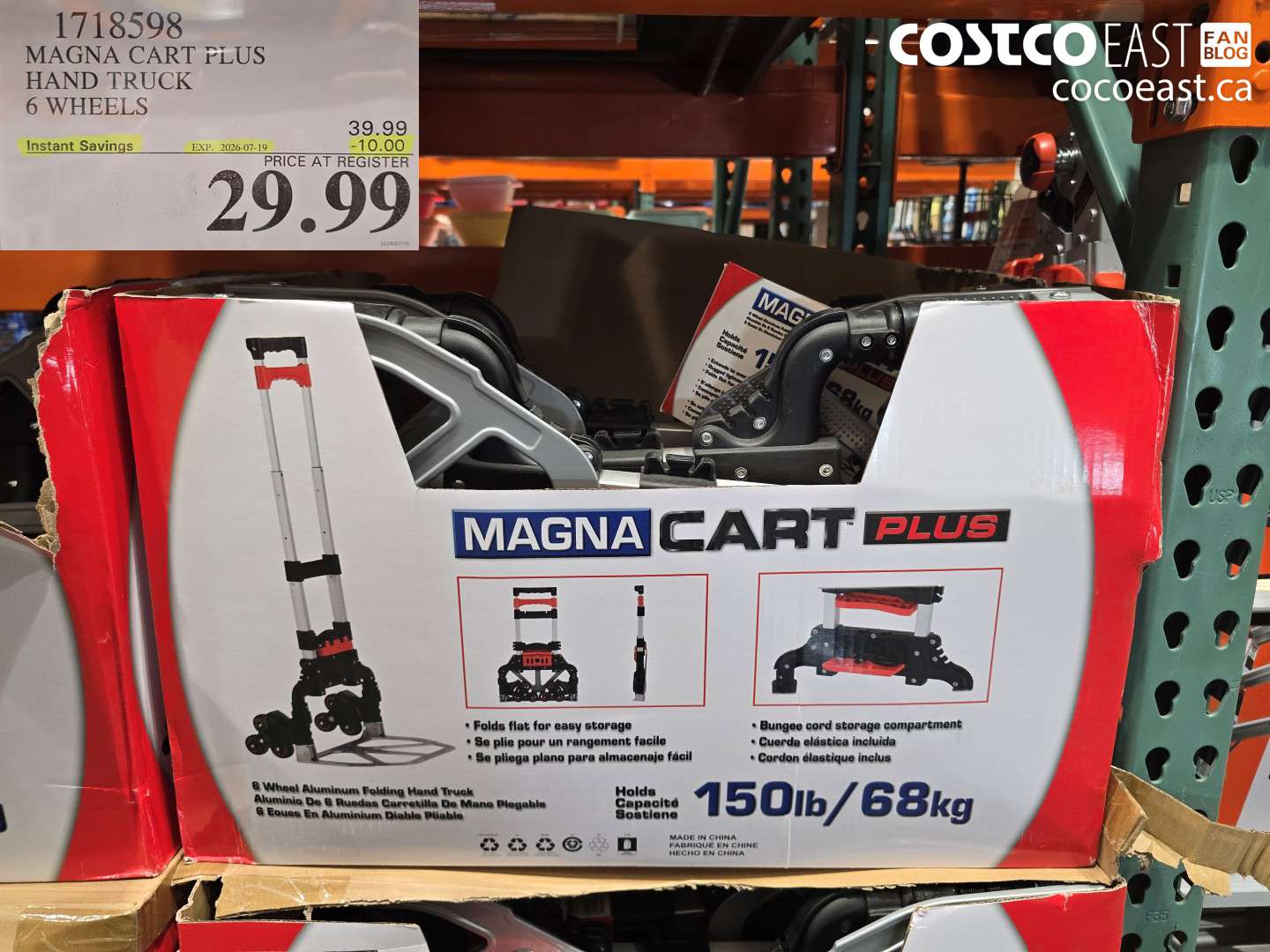 1718598 MAGNA CART PLUS HAND TRUCK 6 WHEELS ($10.00 INSTANT SAVINGS EXPIRES ON 2026-07-19) $29.99