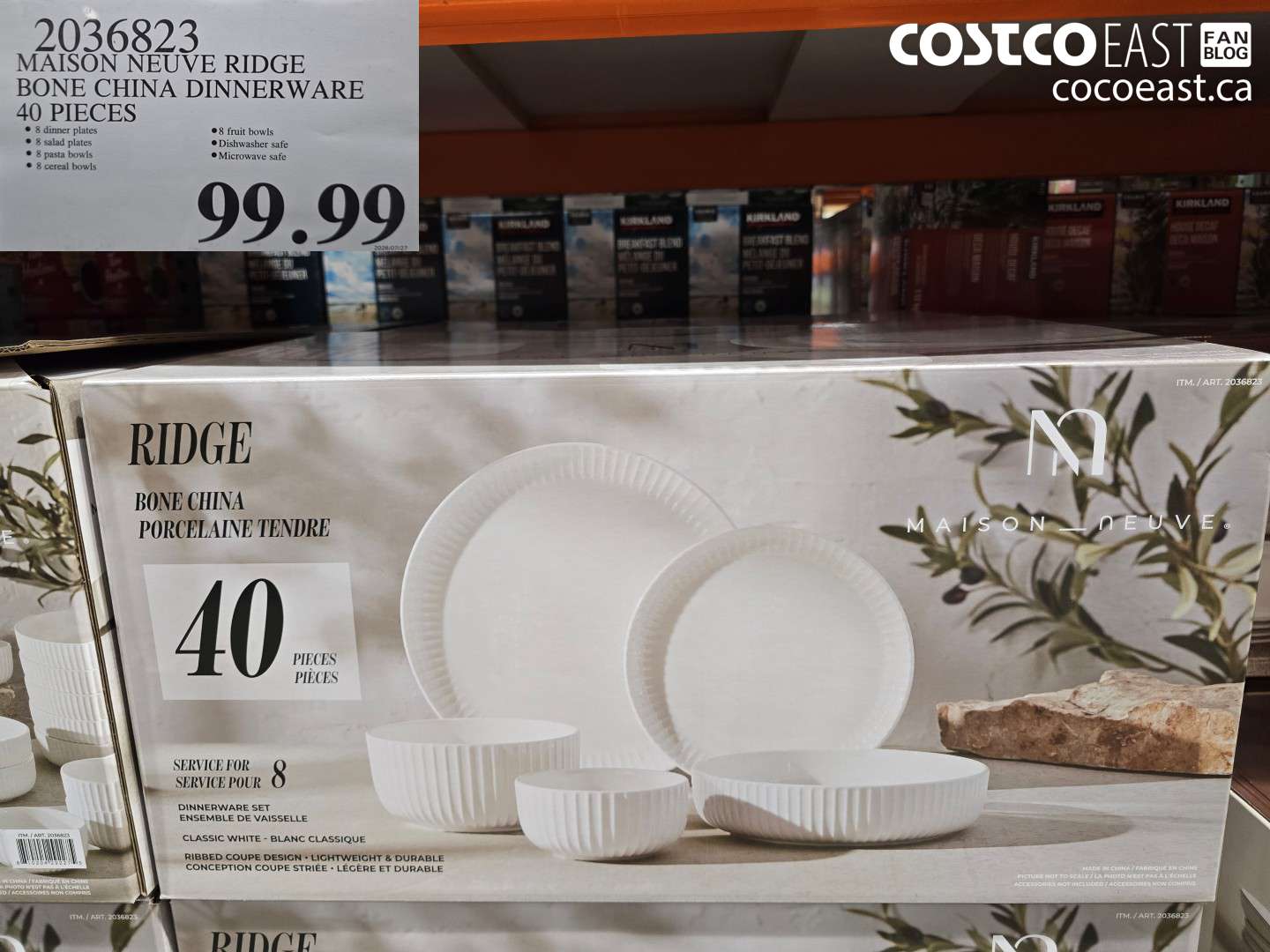 2036823 MAISON NEUVE RIDGE BONE CHINA DINNERWARE 40 PIECES $99.99