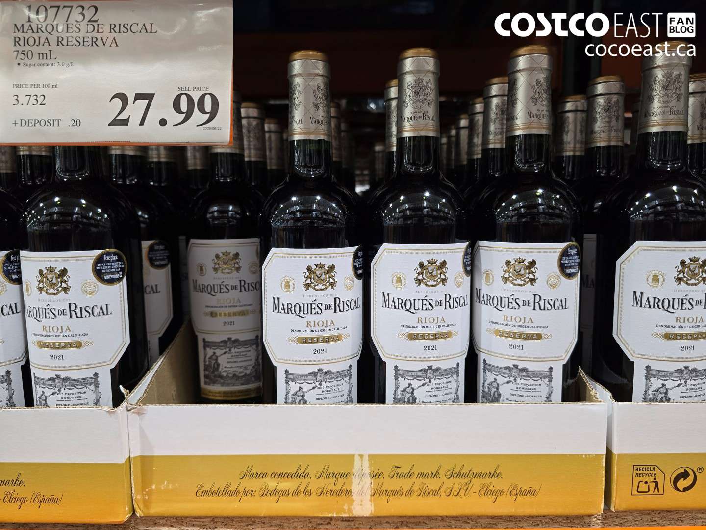 107732 MARQUES DE RISCAL RIOJA RESERVA 750 ML $27.99
