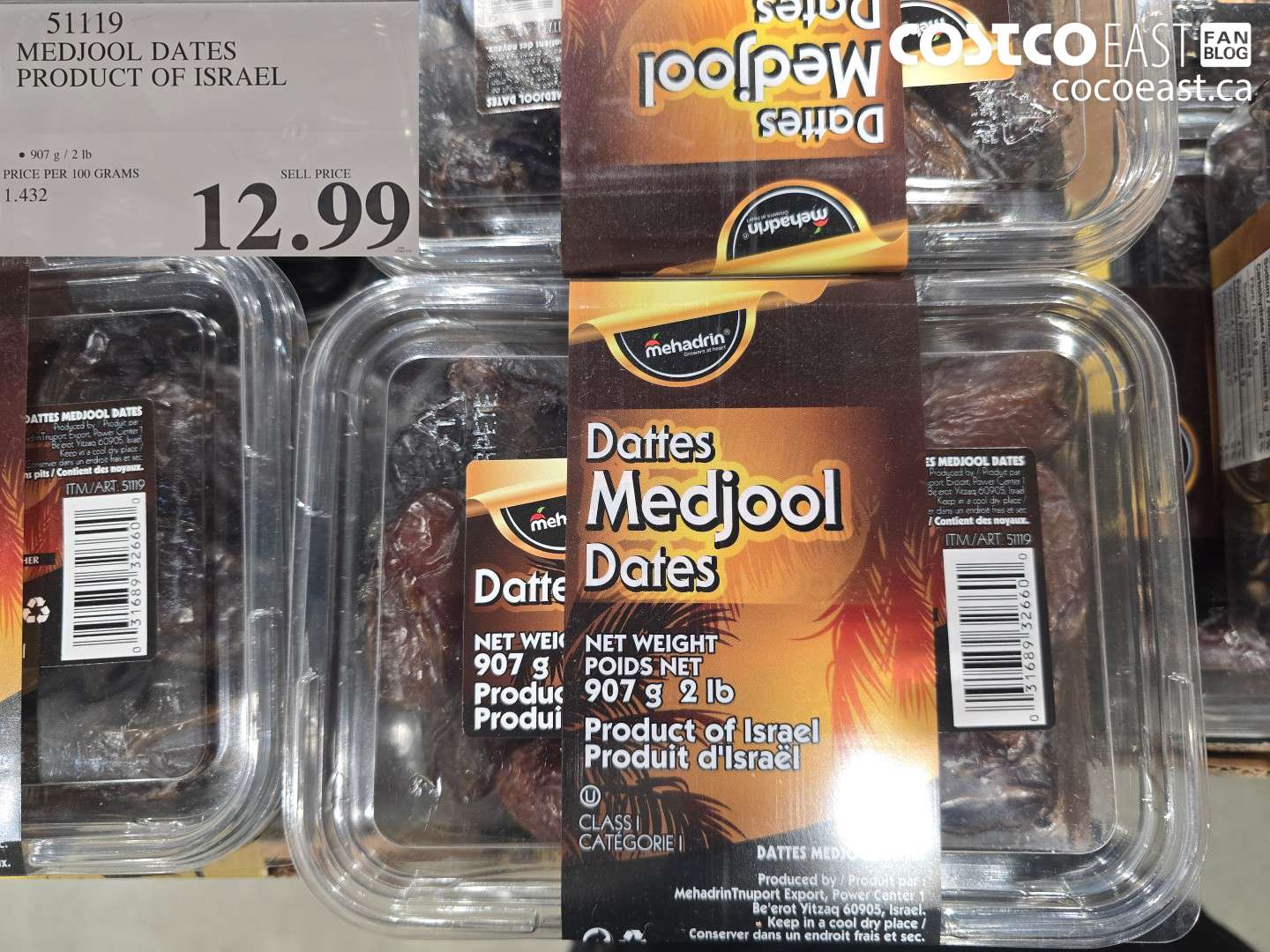 51119 MEDJOOL DATES PRODUCT OF ISRAEL $12.99