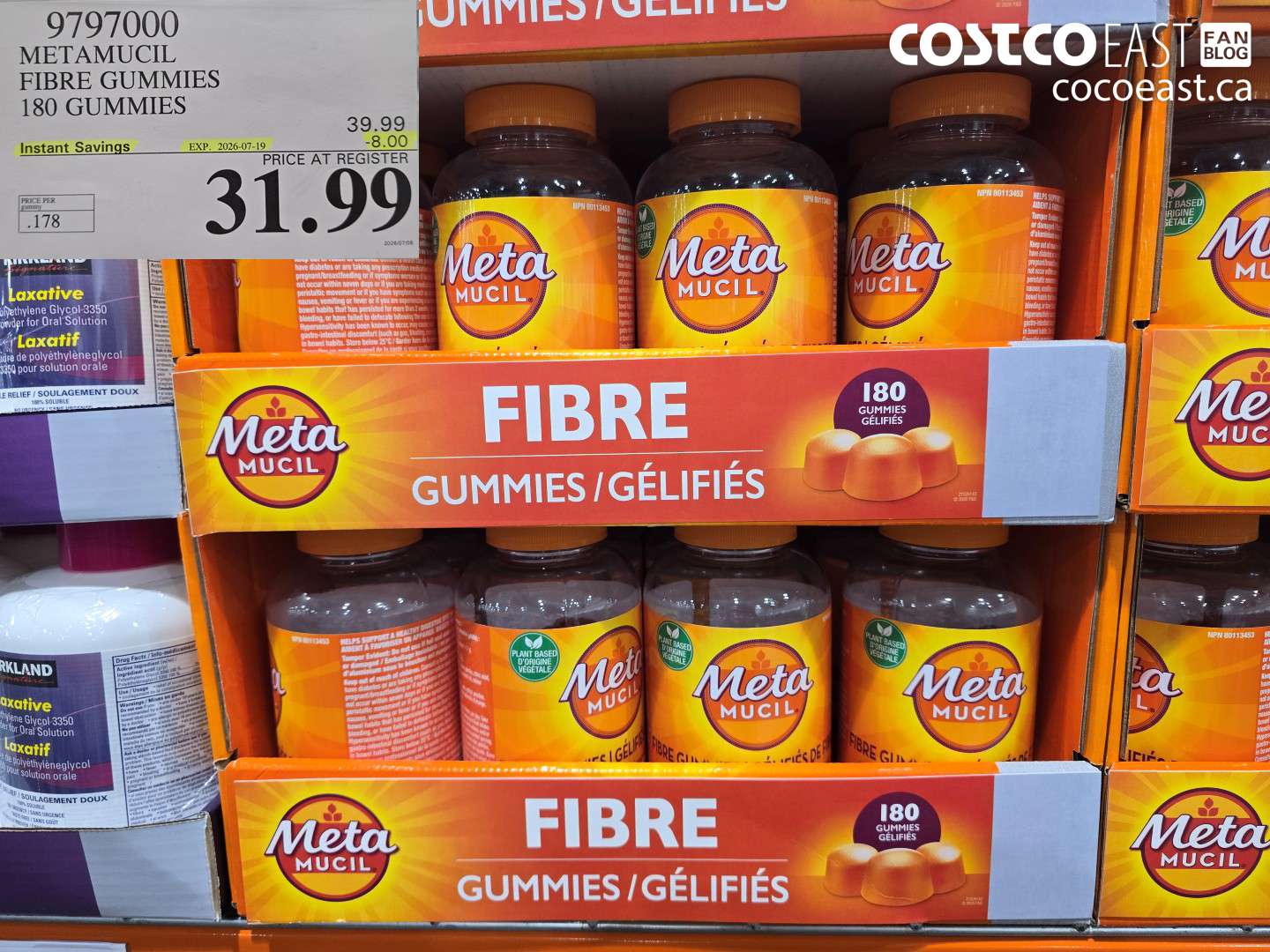 9797000 METAMUCIL FIBRE GUMMIES 180 GUMMIES ($8.00 INSTANT SAVINGS EXPIRES ON 2026-07-19) $31.99