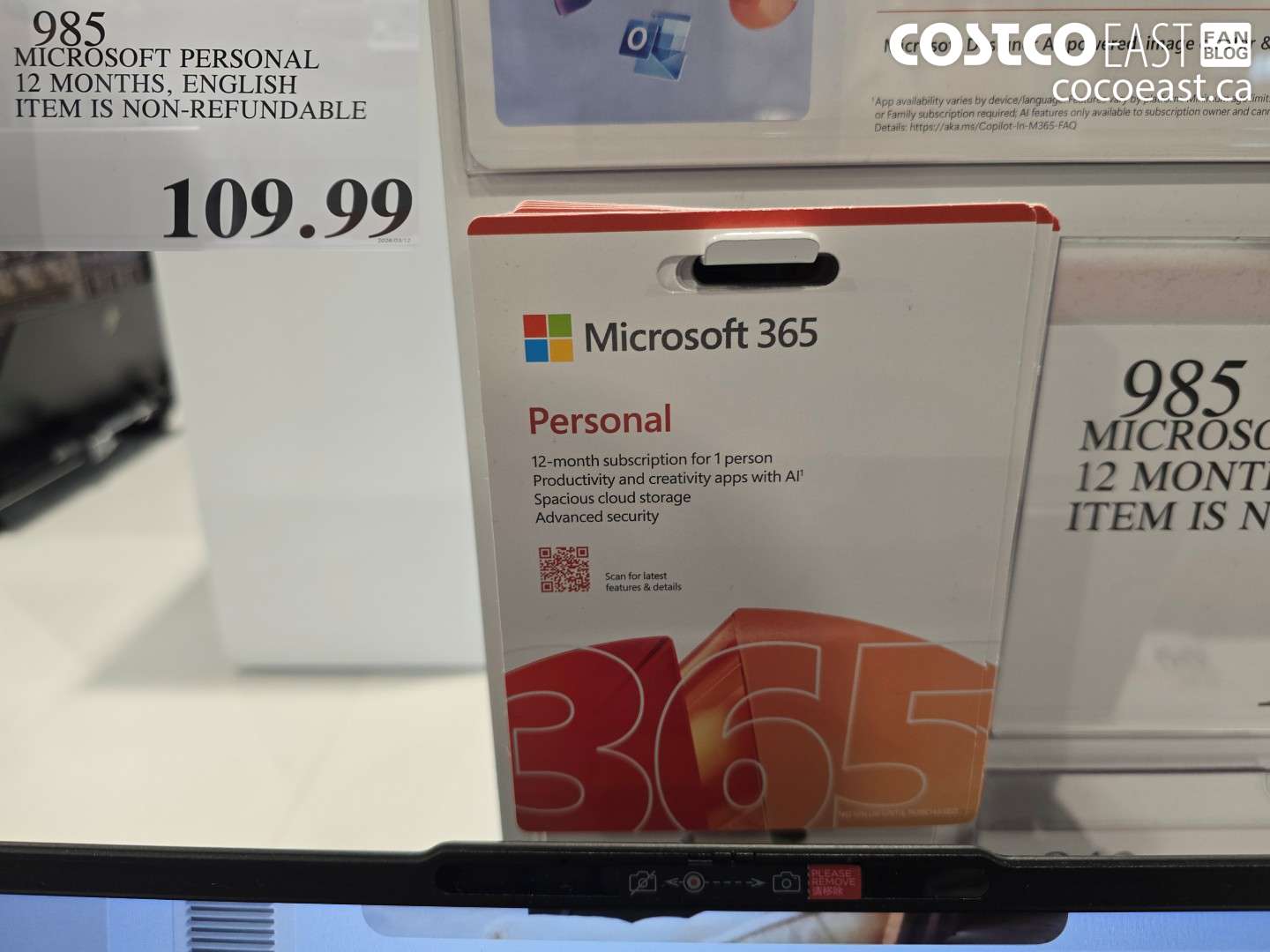 985 MICROSOFT PERSONAL 12 MONTHS, ENGLISH ITEM IS NON-REFUNDABLE $109.99