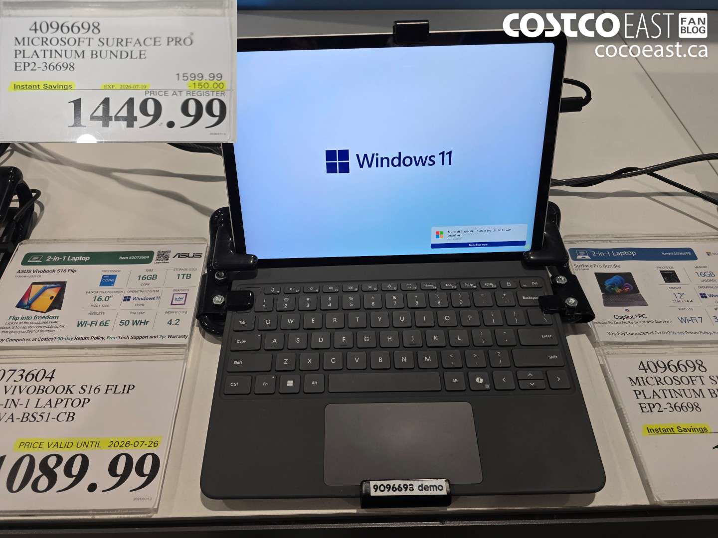 4096698 MICROSOFT SURFACE PRO PLATINUM BUNDLE ($150.00 INSTANT SAVINGS EXPIRES ON 2026-07-19) $1449.99