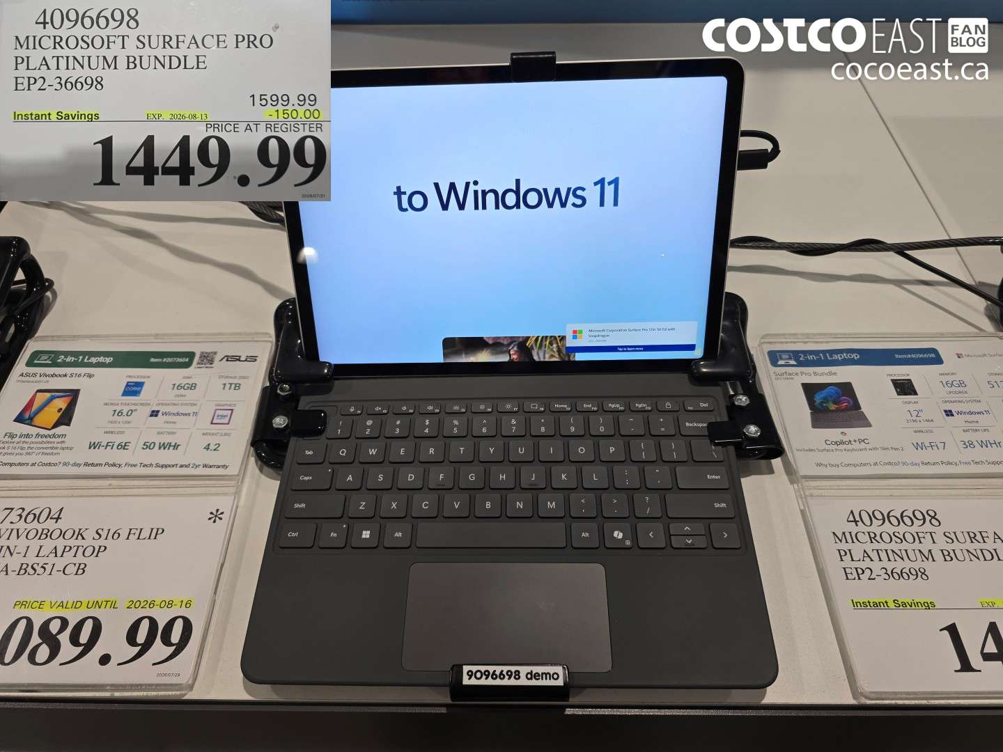 4096698 MICROSOFT SURFACE PRO PLATINUM BUNDLE EP2-36698 ($150.00 INSTANT SAVINGS EXPIRES ON 2026-08-13) $1449.99