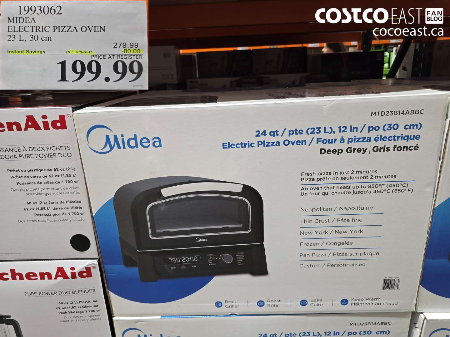 1993062 MIDEA ELECTRIC PIZZA OVEN 23 L, 30 CM ($80.00 INSTANT SAVINGS EXPIRES ON 2026-07-12) $199.99