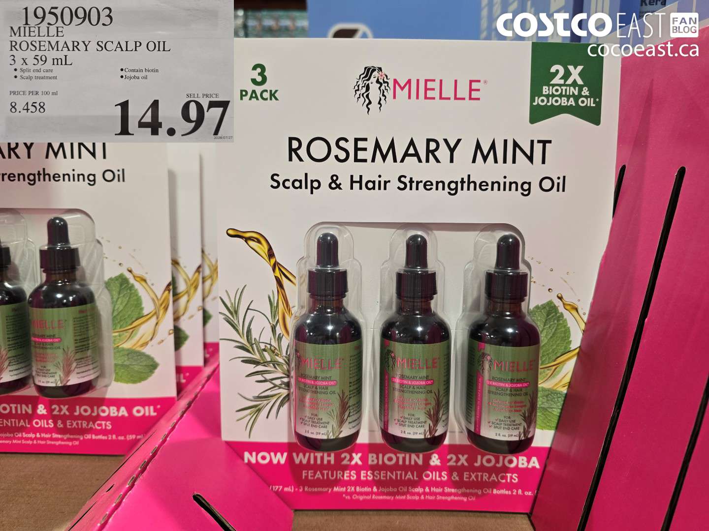 1950903 MIELLE ROSEMARY SCALP OIL 3 X 59 ML $14.97