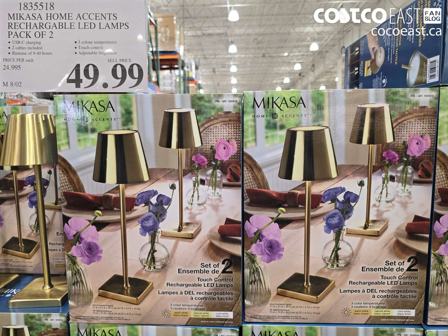 1835518 MIKASA HOME ACCENTS RECHARGABLE LED LAMPS PACK OF 2 $49.99