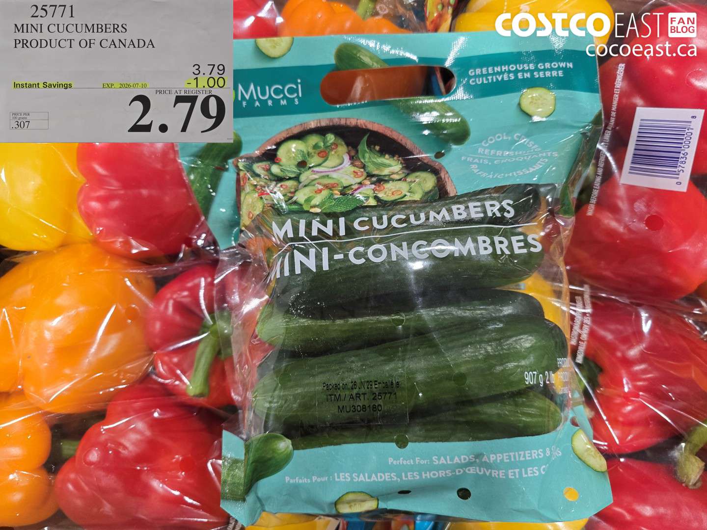 25771 MINI CUCUMBERS PRODUCT OF CANADA ($1.00 INSTANT SAVINGS EXPIRES ON 2026-07-10) $2.79