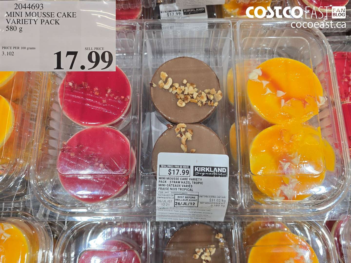 2044693 MINI MOUSSE CAKE VARIETY PACK 580 G $17.99