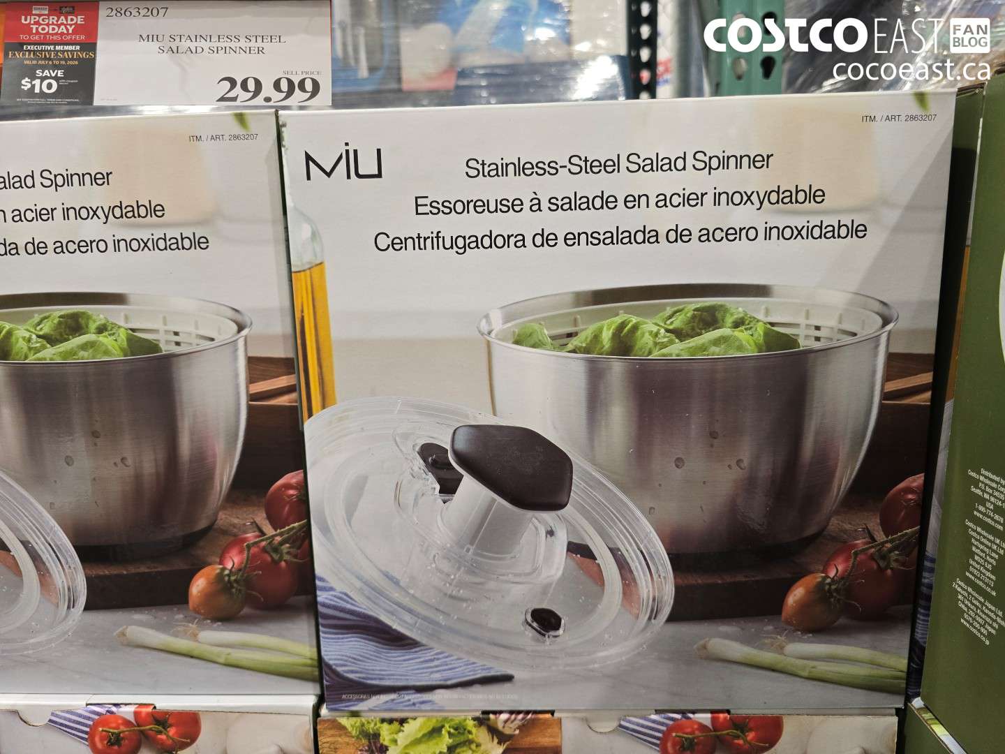 2863207 MIU STAINLESS STEEL SALAD SPINNER ($10.00 INSTANT SAVINGS EXPIRES ON 2026-07-19) $29.99