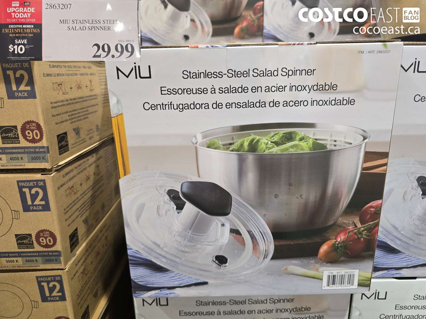 2863207 MIU STAINLESS STEEL SALAD SPINNER ($10.00 INSTANT SAVINGS EXPIRES ON 2026-07-19) $19.99