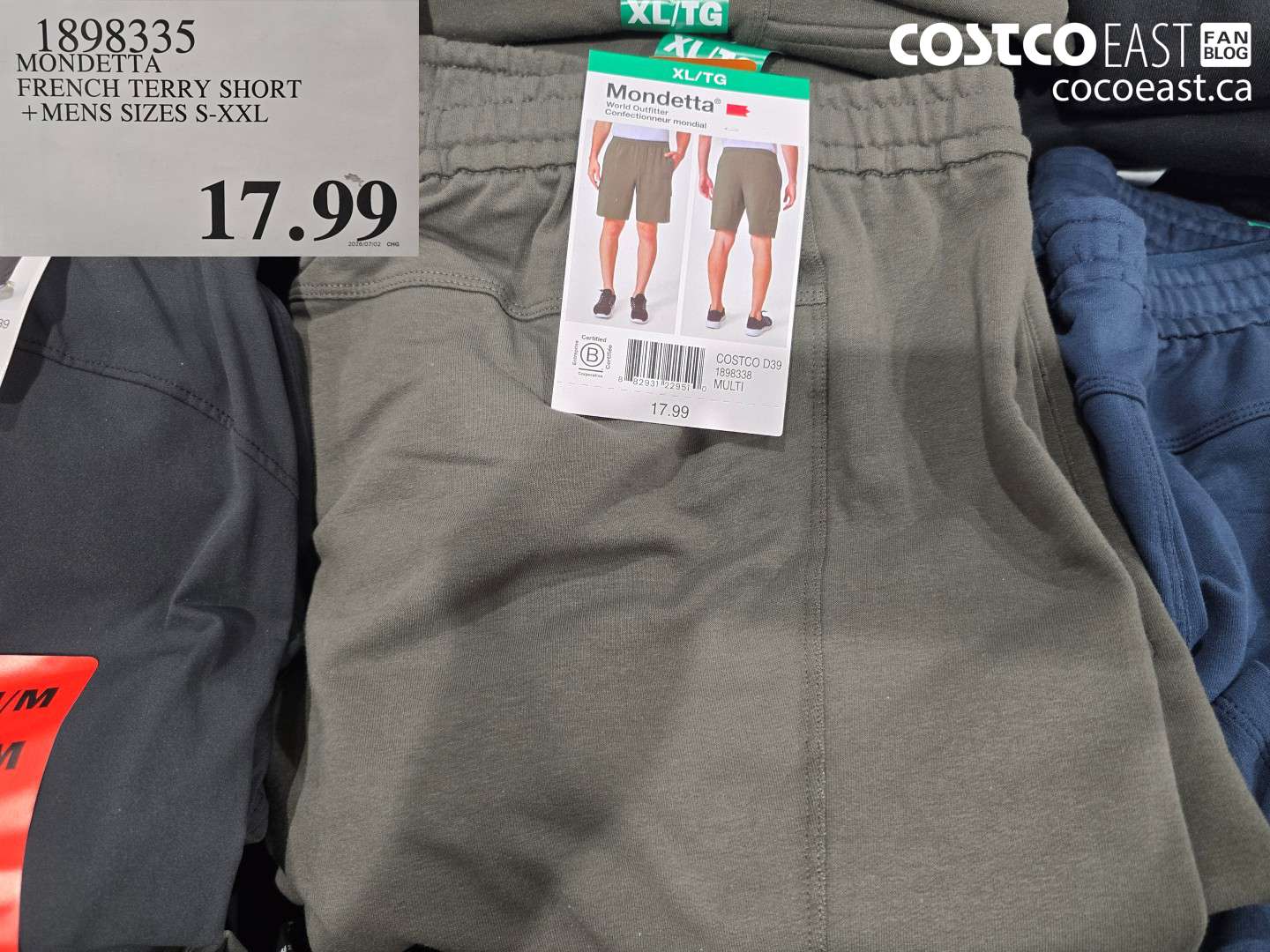 1898335 MONDETTA FRENCH TERRY SHORT + MENS SIZES S-XXL $17.99