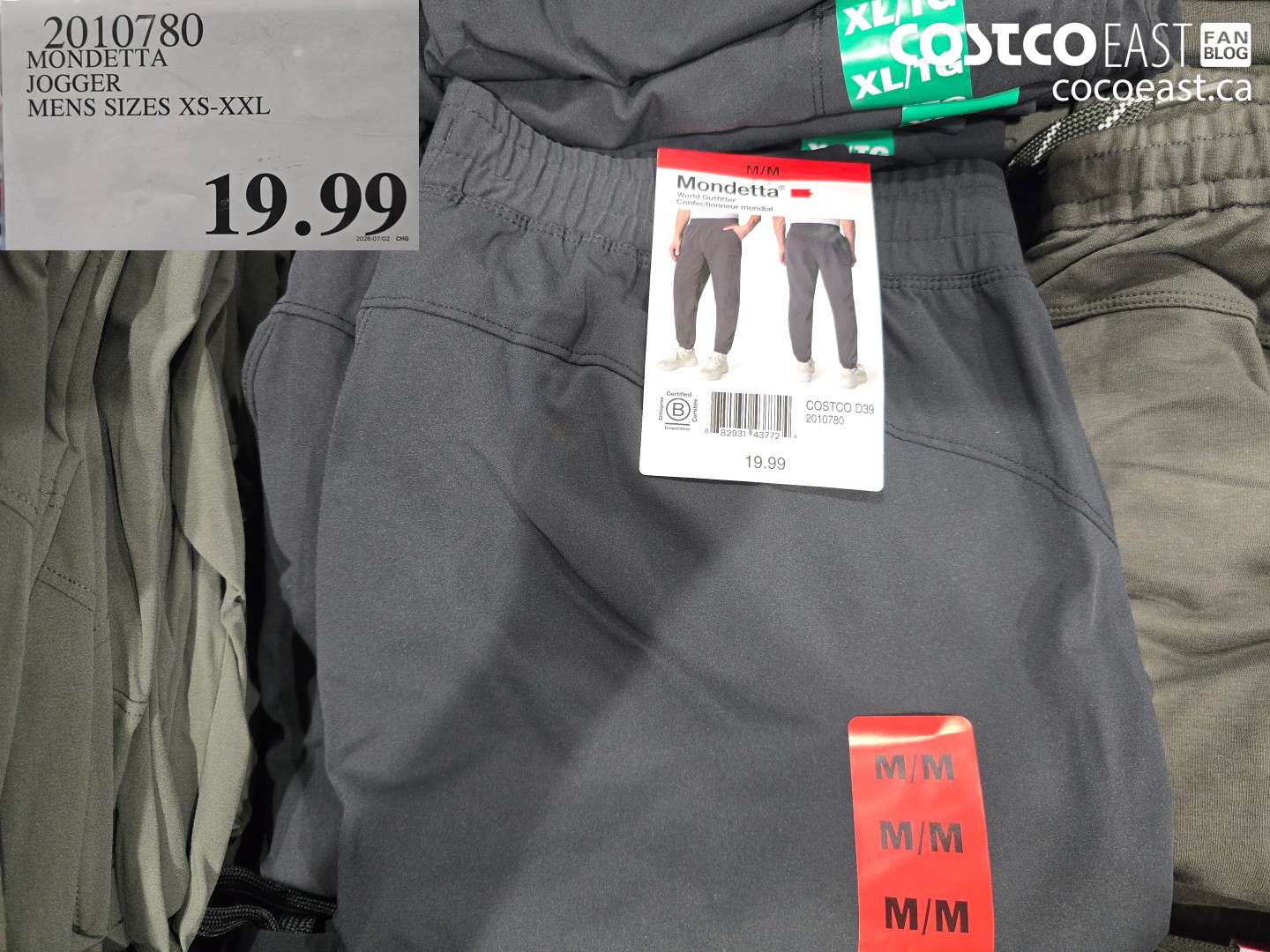 2010780 MONDETTA JOGGER MENS SIZES XS-XXL $19.99