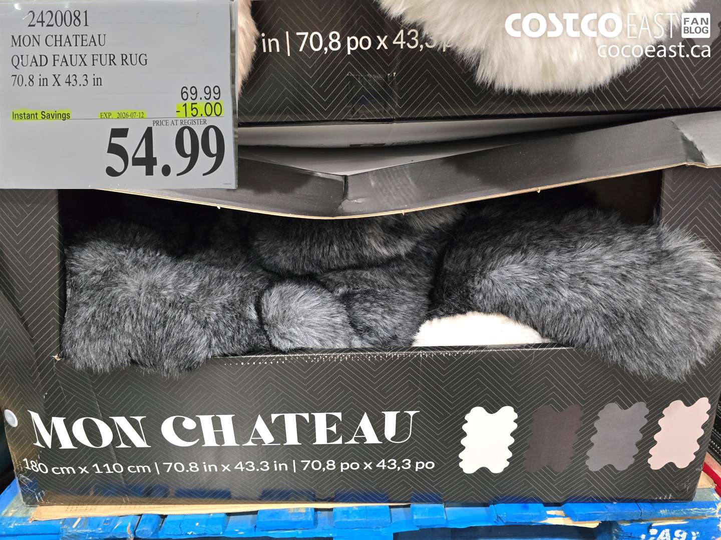 2420081 MON CHATEAU QUAD FAUX FUR RUG 70.8 IN X 43.3 IN ($15.00 INSTANT SAVINGS EXPIRES ON 2026-07-12) $54.99