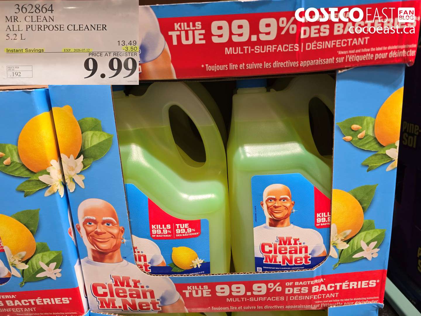362864 MR. CLEAN ALL PURPOSE CLEANER 5.2 L ($3.50 INSTANT SAVINGS EXPIRES ON 2026-07-12) $9.99