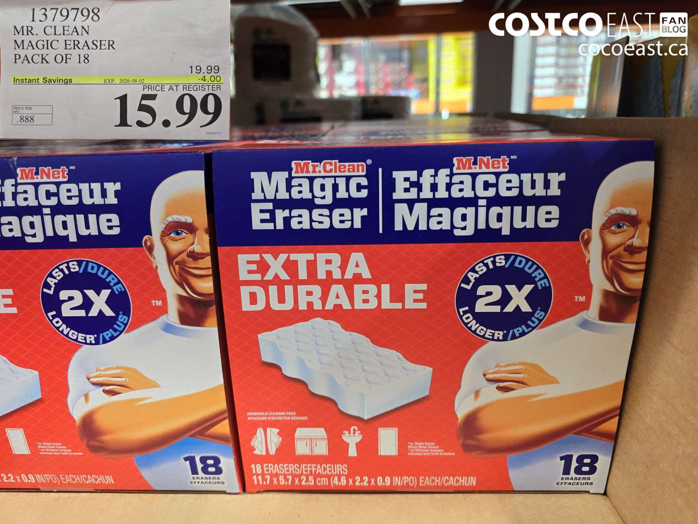 1379798 MR. CLEAN MAGIC ERASER PACK OF 18 ($4.00 INSTANT SAVINGS EXPIRES ON 2026-08-02) $15.99